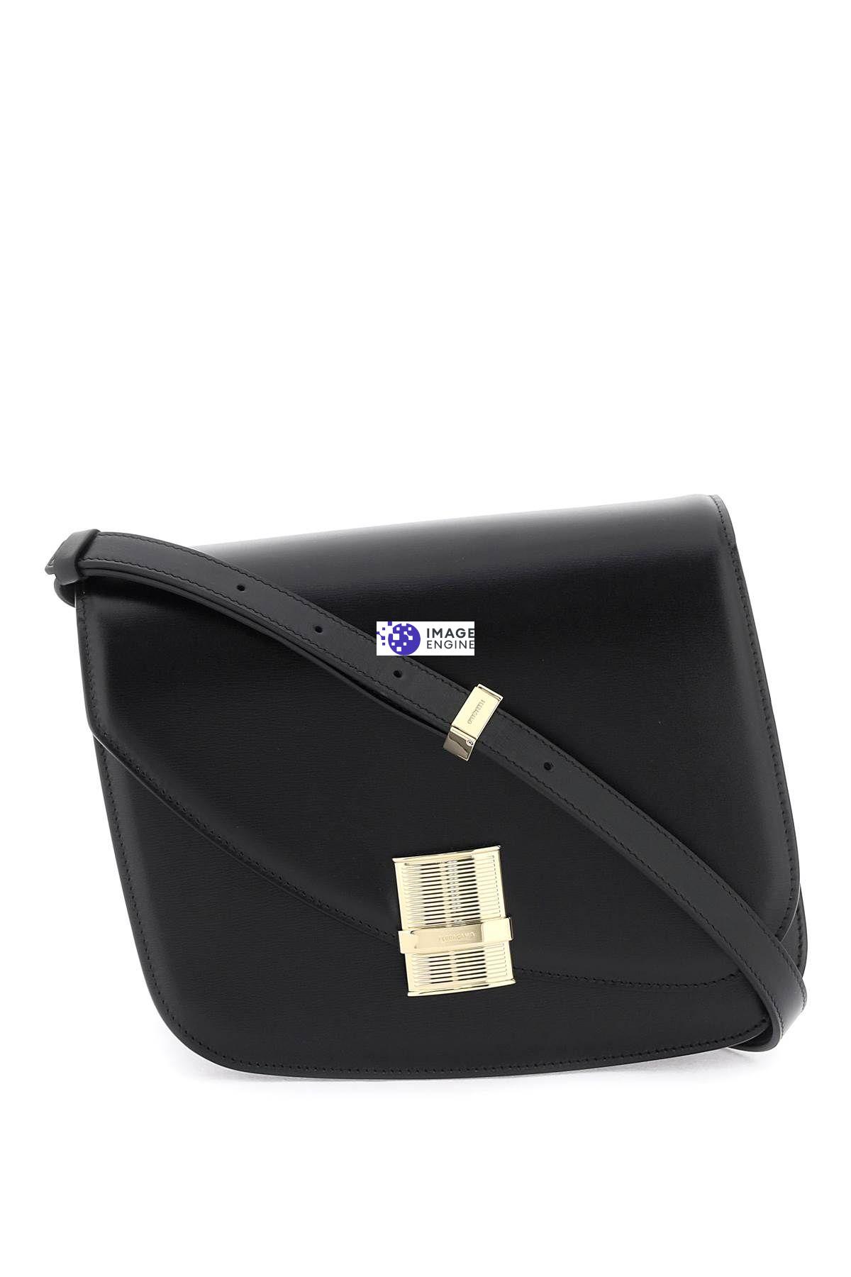 Shop Ferragamo Fiamma Crossbody Bag (m) In Black