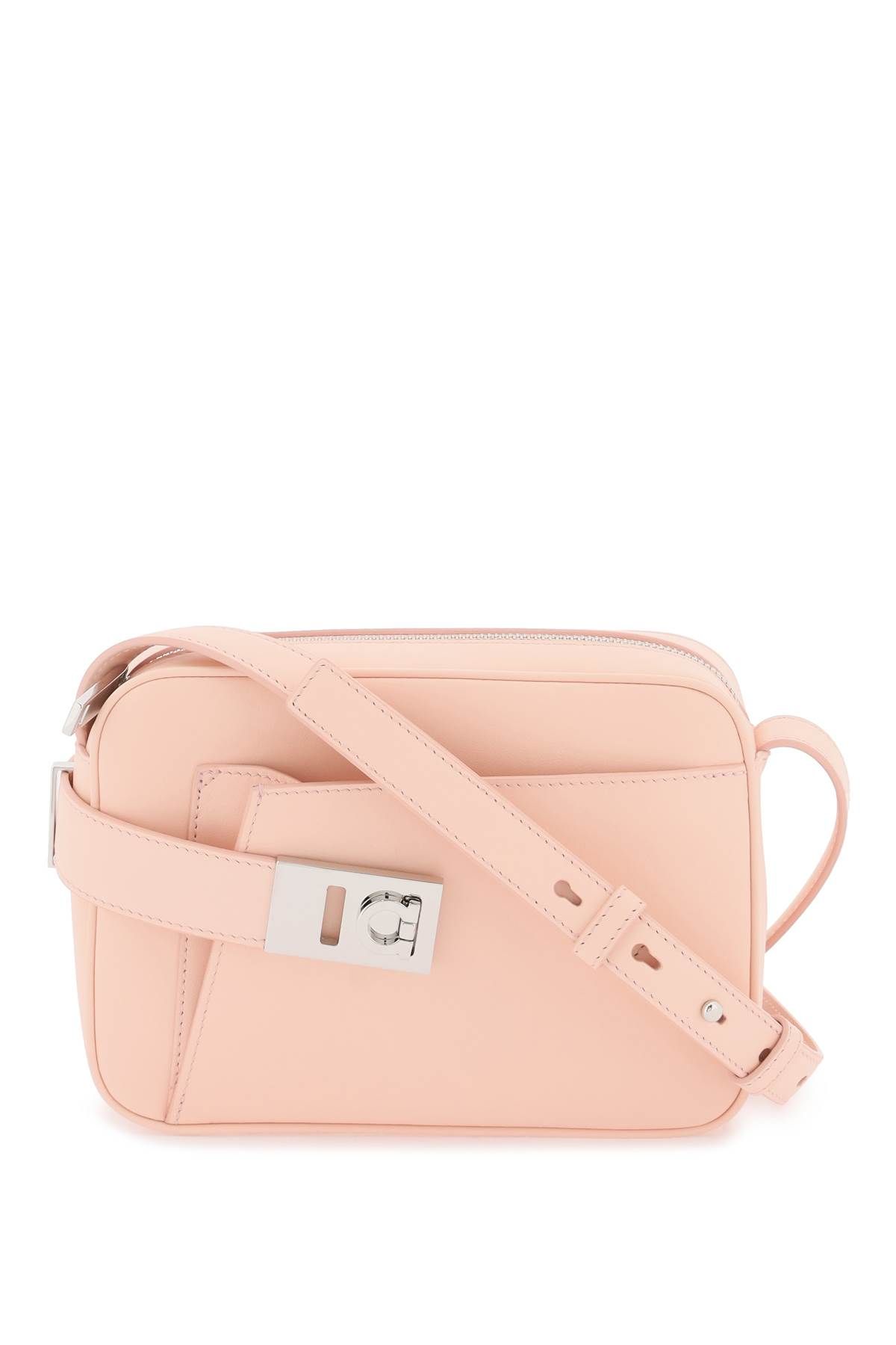 Shop Ferragamo Smooth Leather Camera Bag In Pink