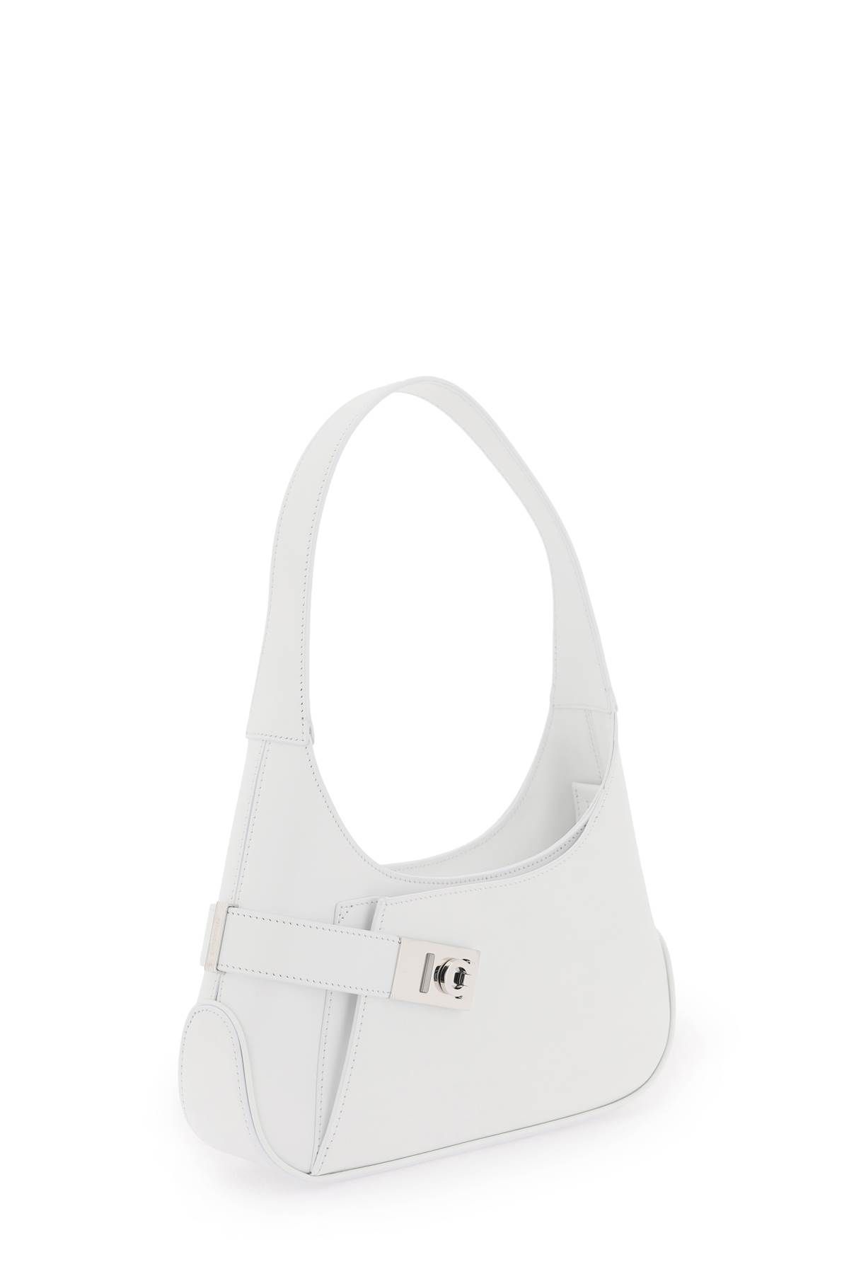 Shop Ferragamo Shoulder Hobo Bag In White