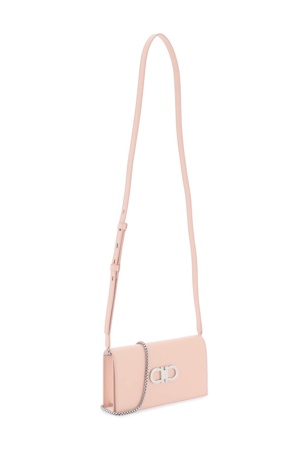 Shop Ferragamo Mini Crossbody Bag With Gancini In Pink