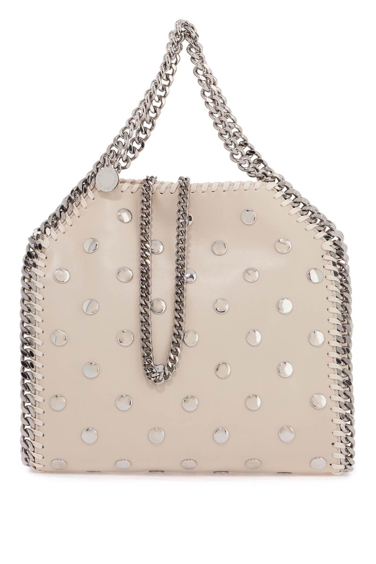 Shop Stella Mccartney Mini Falabella Tote Bag With Studs In White