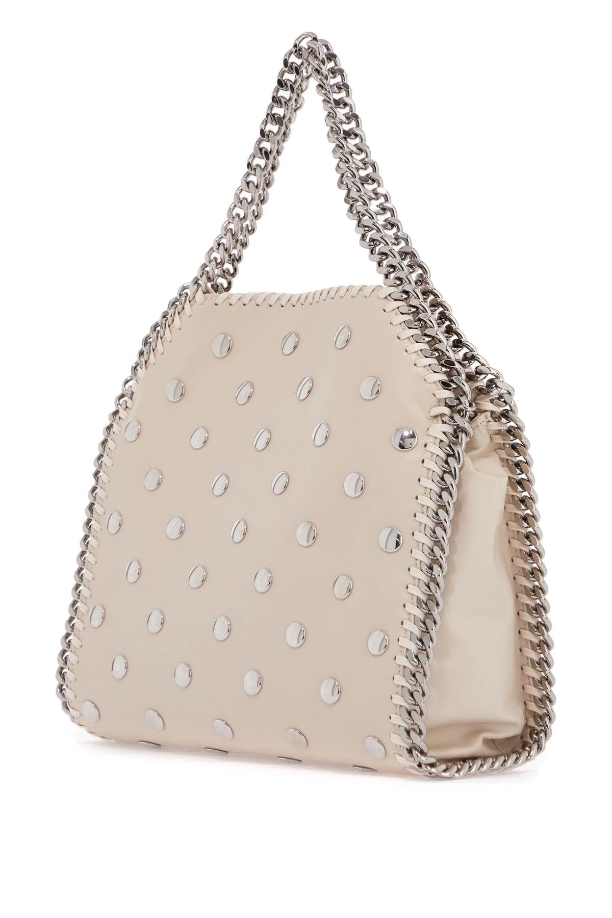 Shop Stella Mccartney Mini Falabella Tote Bag With Studs In White