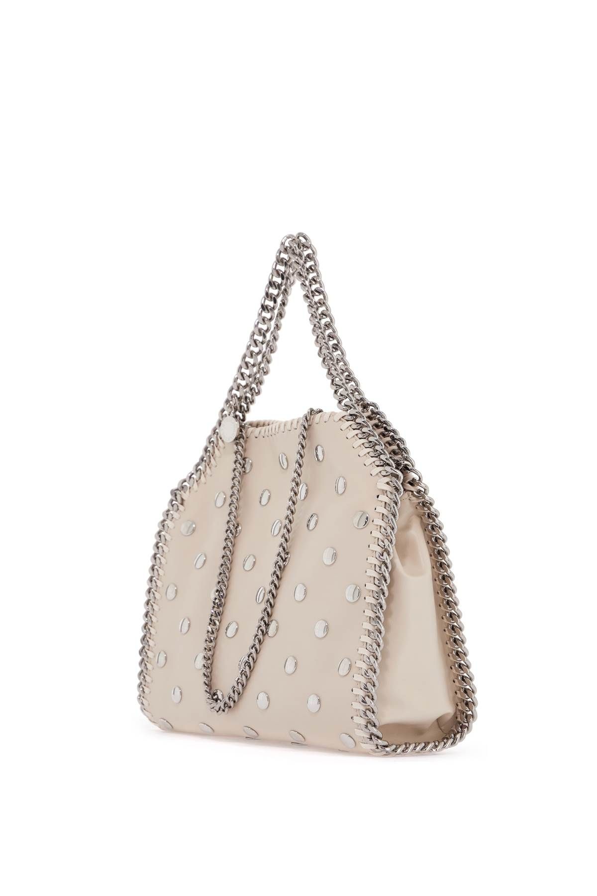 Shop Stella Mccartney Mini Falabella Tote Bag With Studs In White