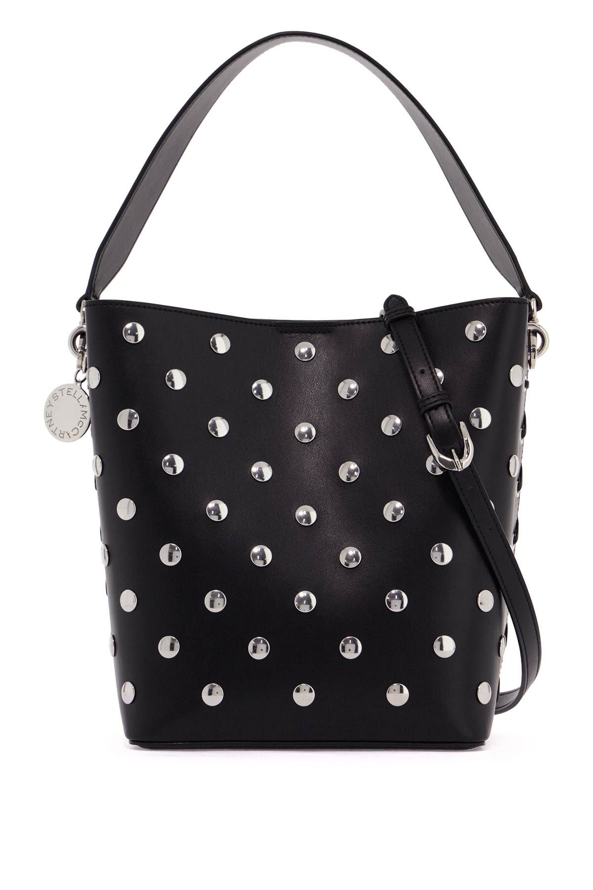 Shop Stella Mccartney Large Frayme Bucket Bag With Studs In Black