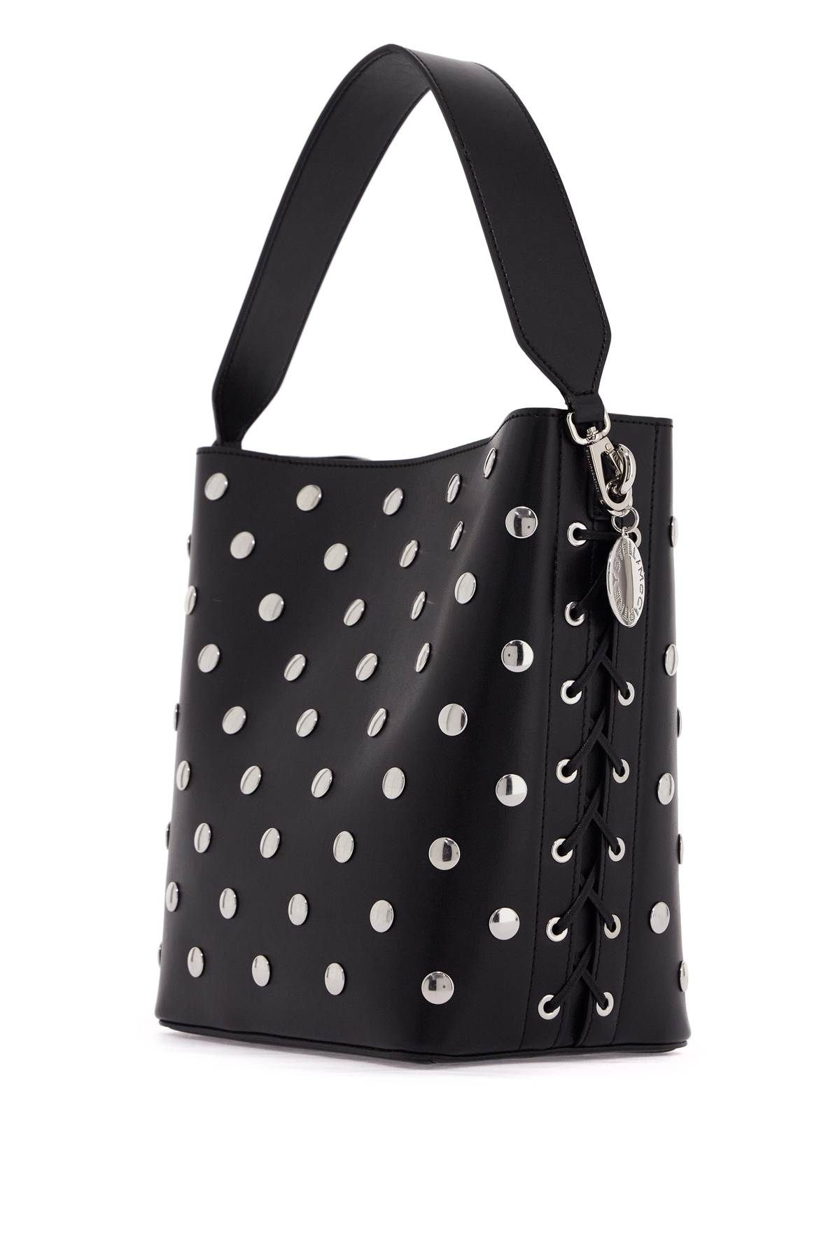 Shop Stella Mccartney Large Frayme Bucket Bag With Studs In Black