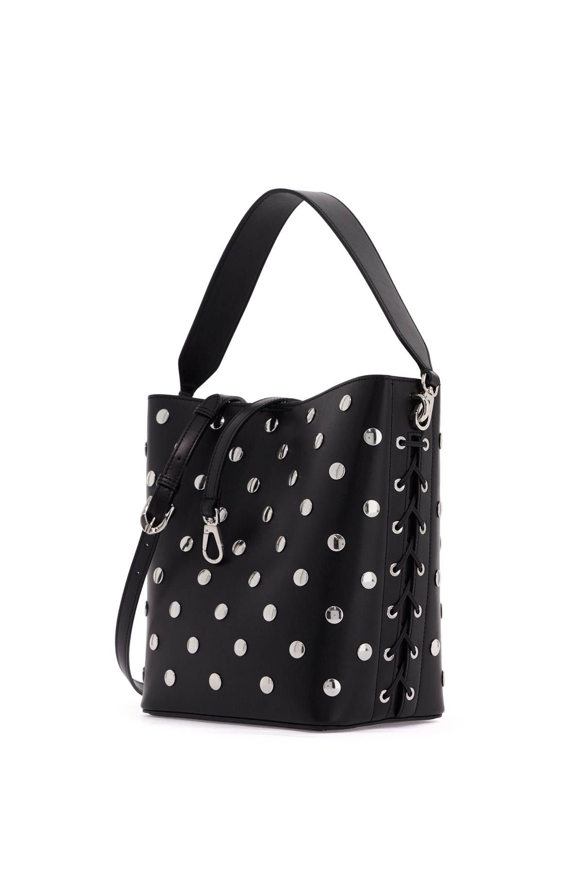 Shop Stella Mccartney Large Frayme Bucket Bag With Studs In Black