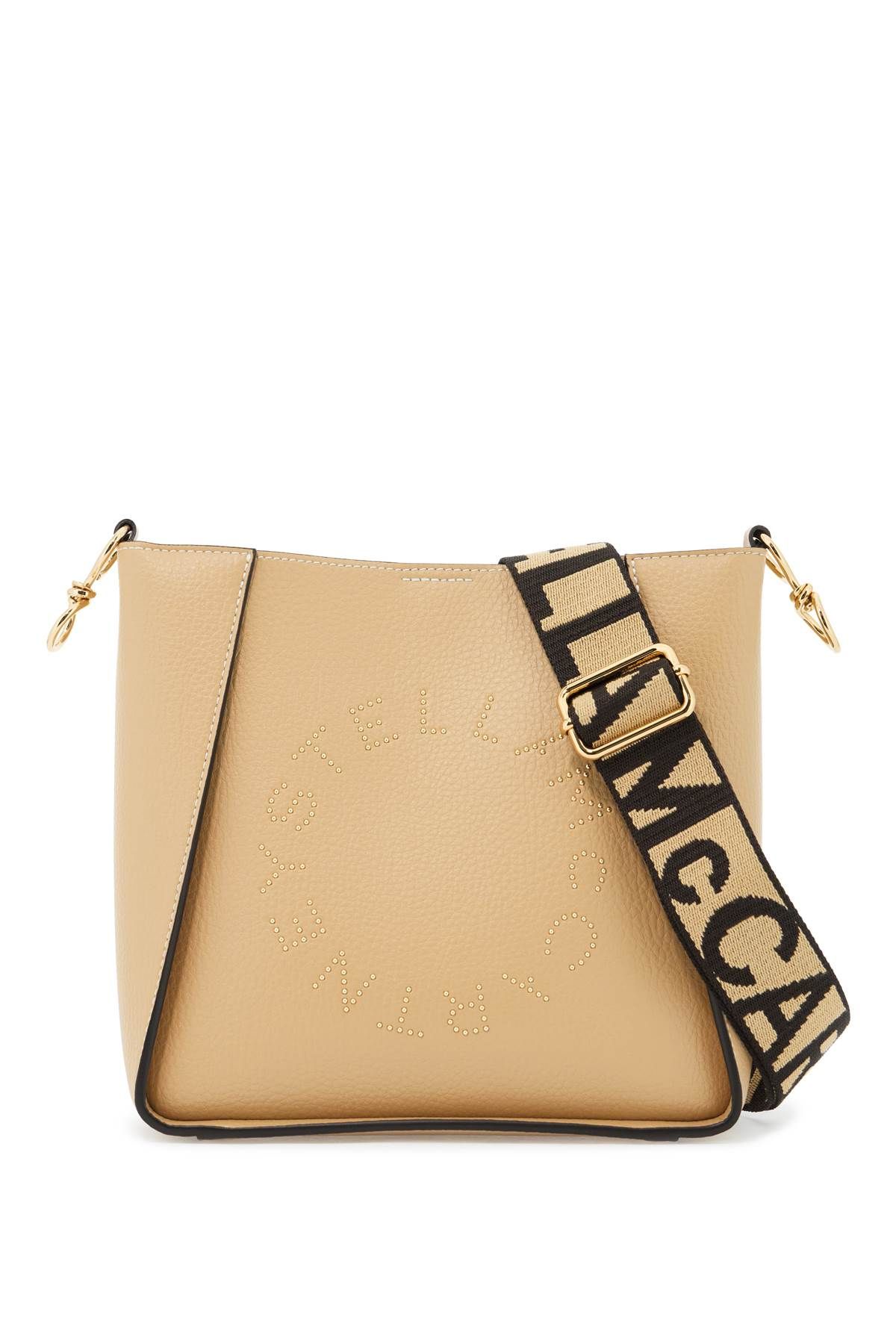 Shop Stella Mccartney Mccartney   Logo Shoulder Bag In Beige