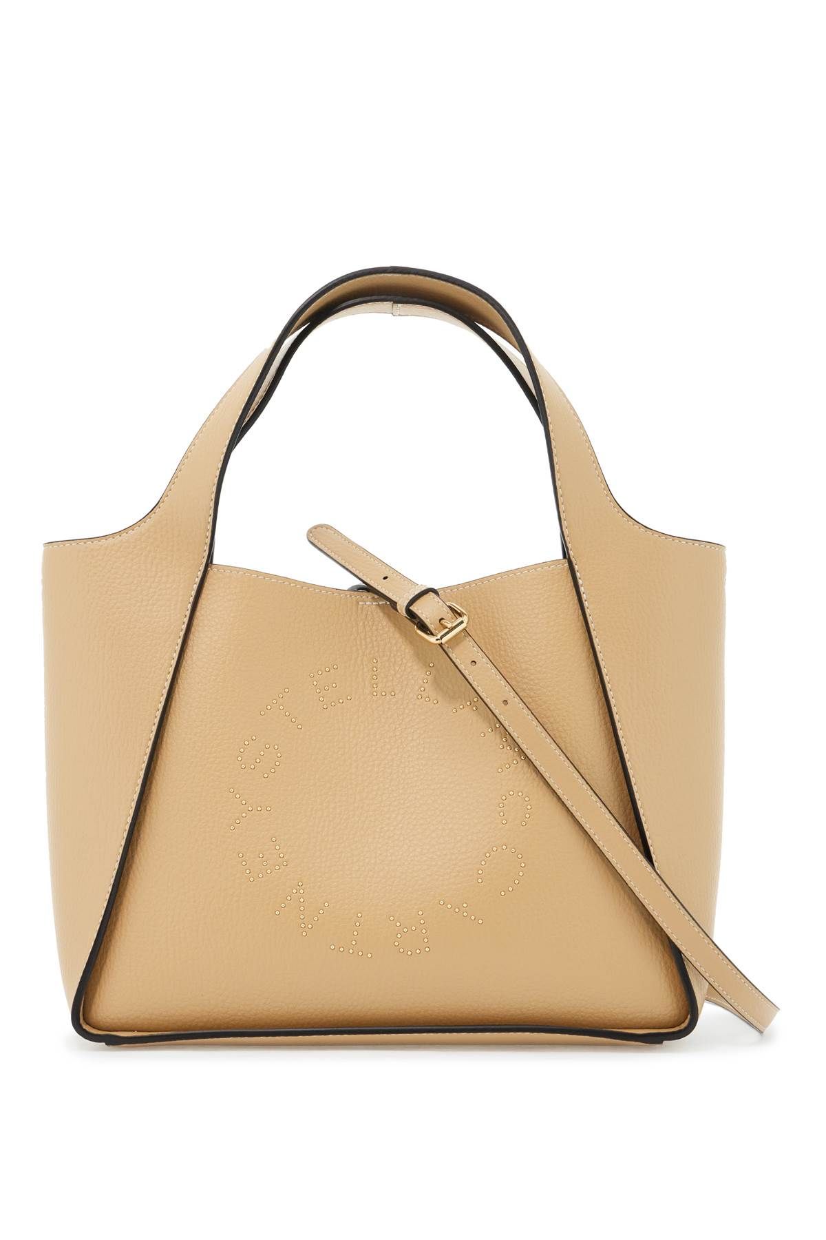 Shop Stella Mccartney Stella Logo Shoulder Bag In Beige