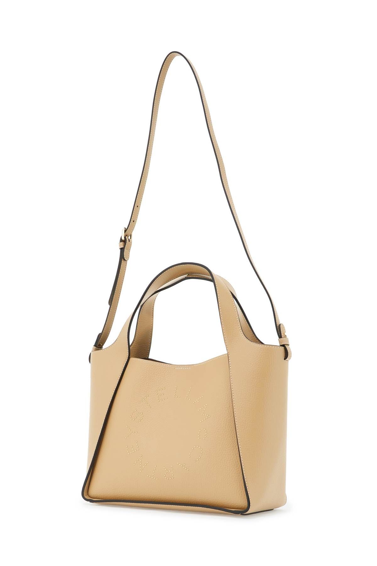 Shop Stella Mccartney Stella Logo Shoulder Bag In Beige