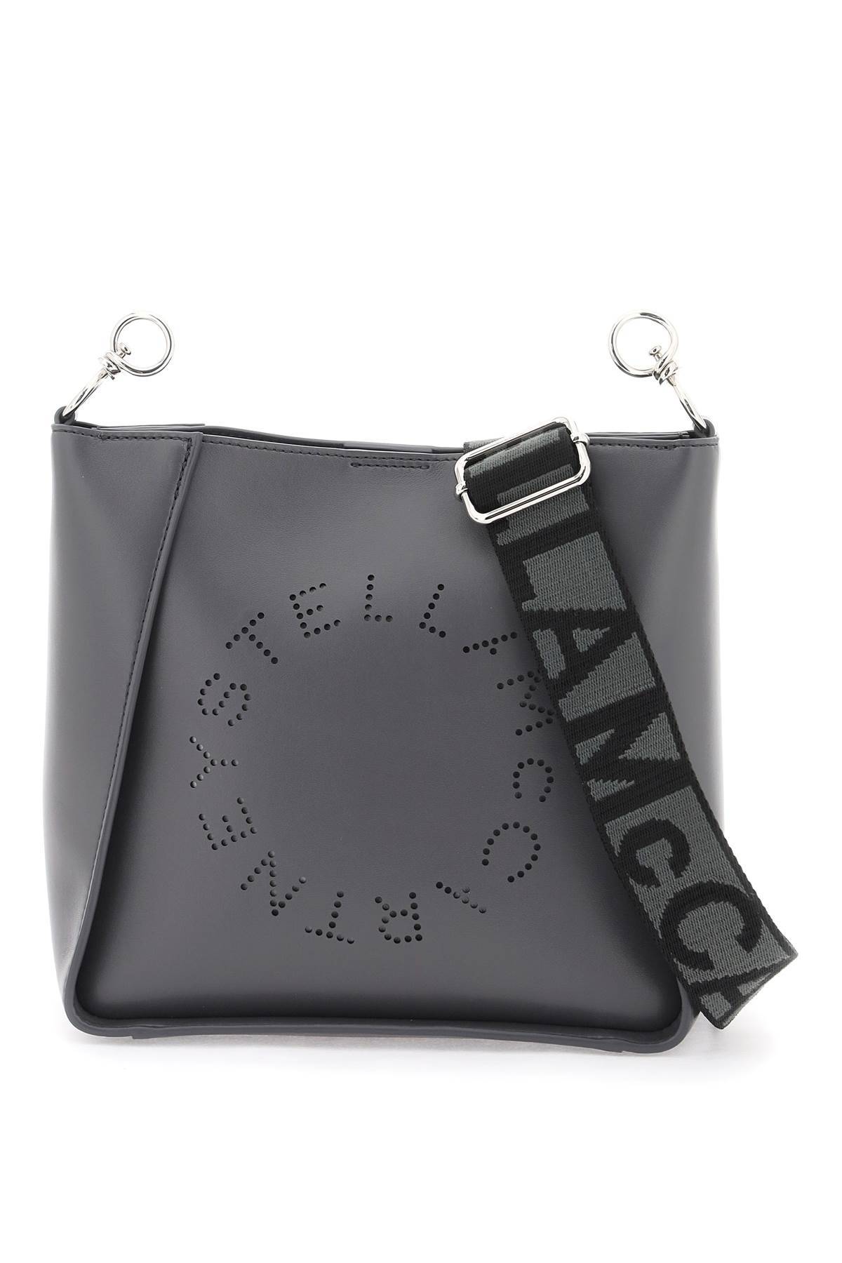 Stella Mccartney Crossbody Bag With Perforated Stella Logo In Grey