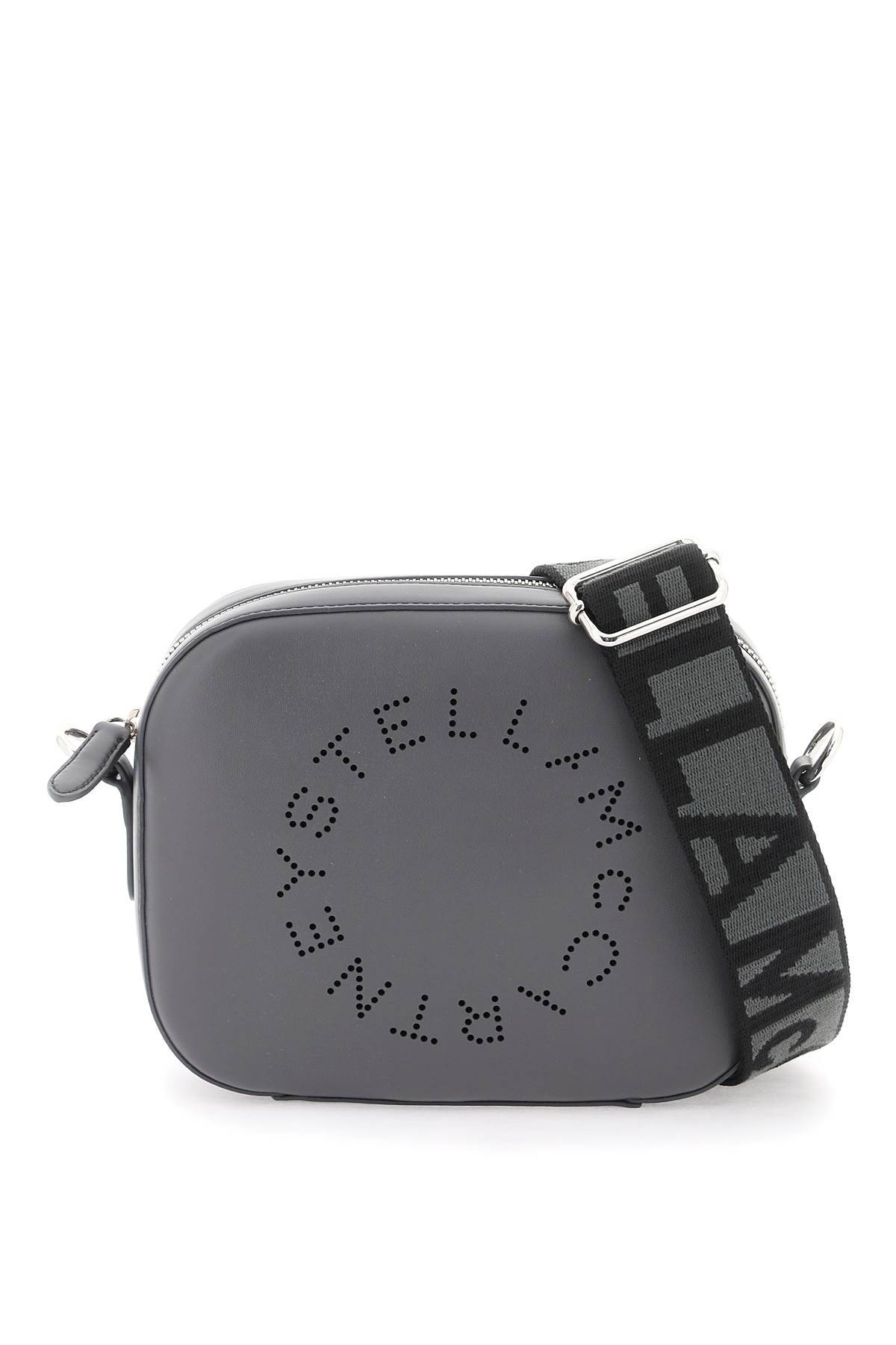 Stella Mccartney Camera Bag With Perforated Stella Logo In Grey