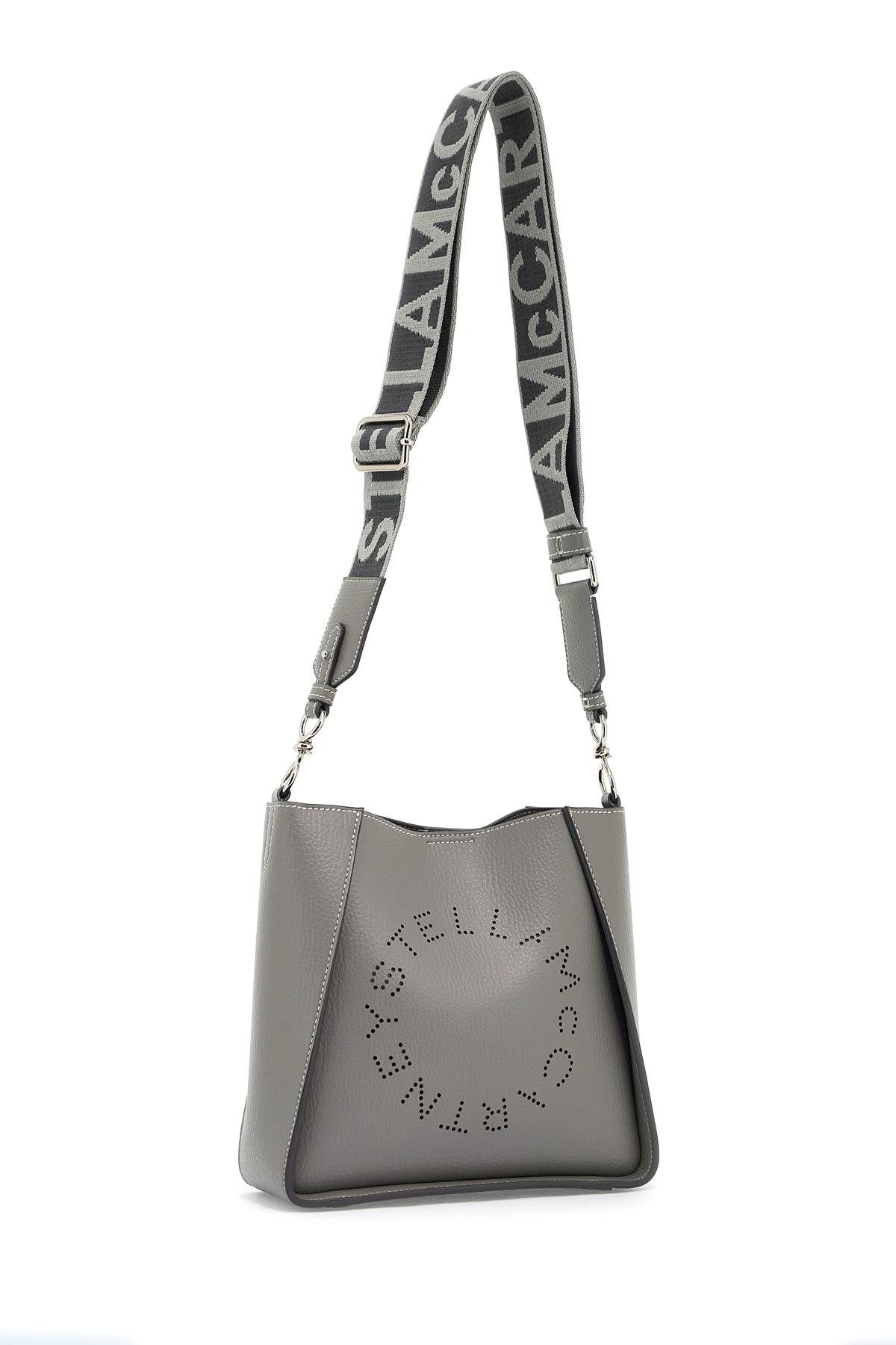 Shop Stella Mccartney Grained Alter Mat Stella Logo Crossbody Bag In Grey