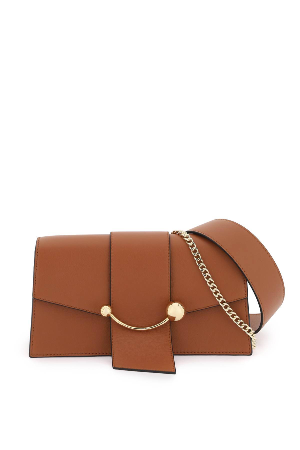 Shop Strathberry 'mini Crescent' Shoulder Bag In Brown