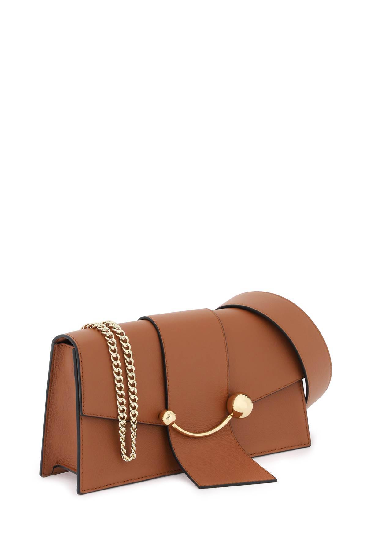 Shop Strathberry 'mini Crescent' Shoulder Bag In Brown