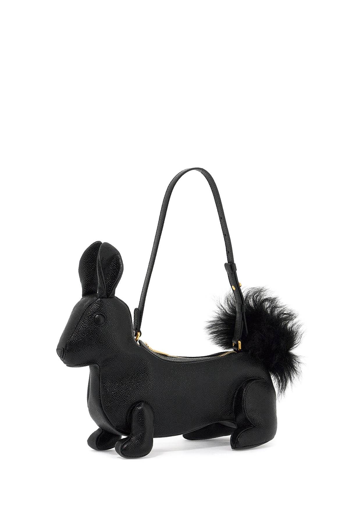Shop Thom Browne Fur Handbag With Chain In Black