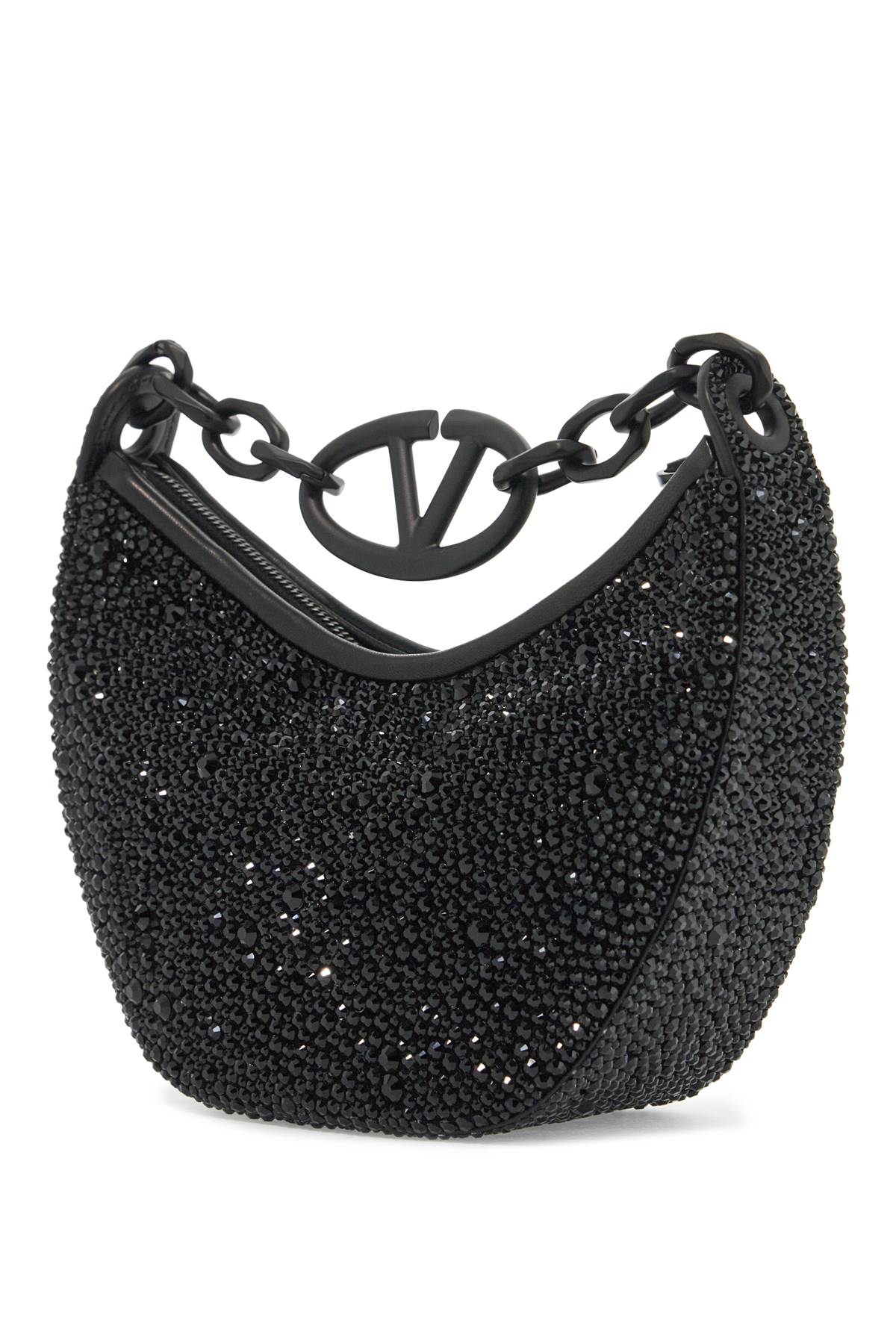 Shop Valentino Mini Vlogo Moon Bag Hobo Purse With In Black