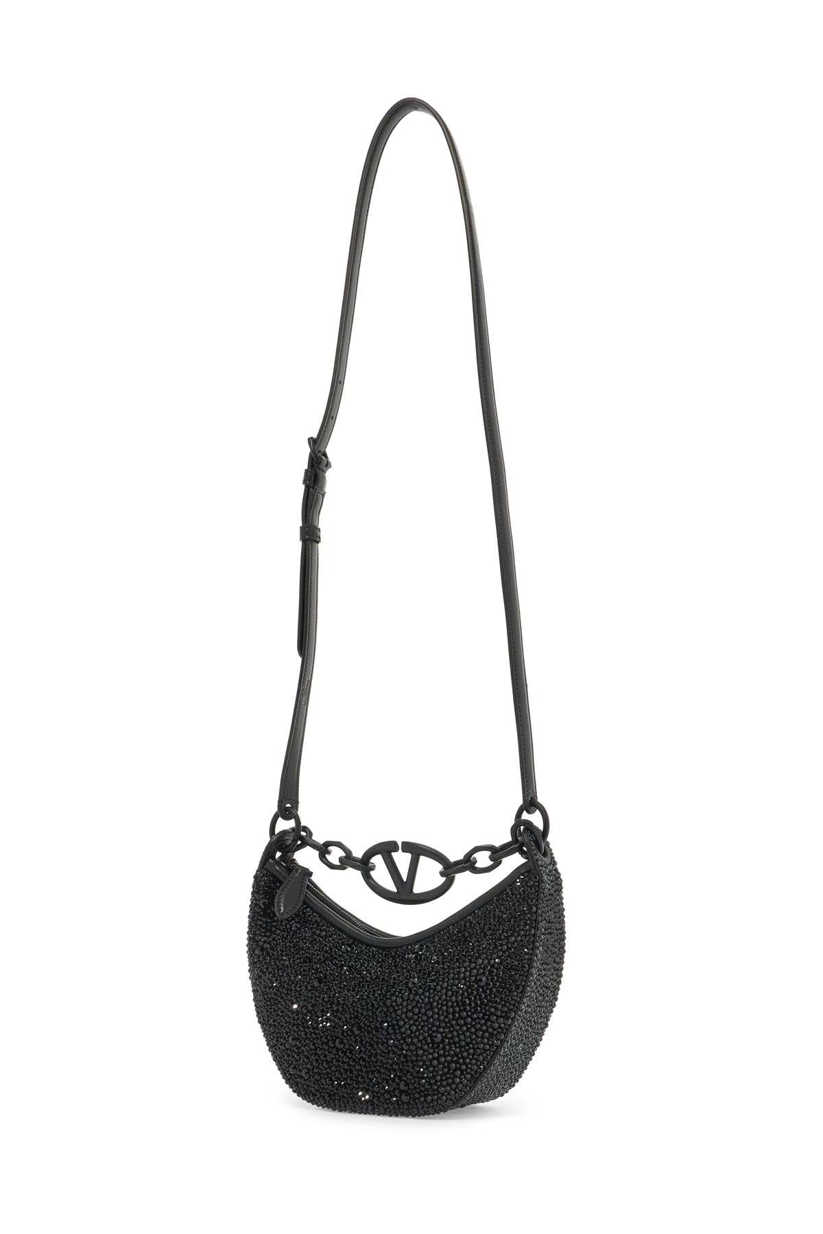 Shop Valentino Mini Vlogo Moon Bag Hobo Purse With In Black