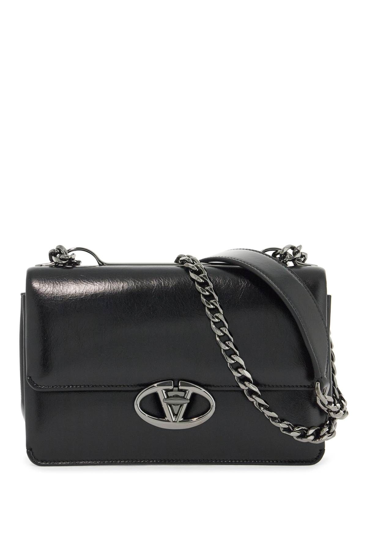 Shop Valentino Vlogo Locker Shoulder Bag In Black