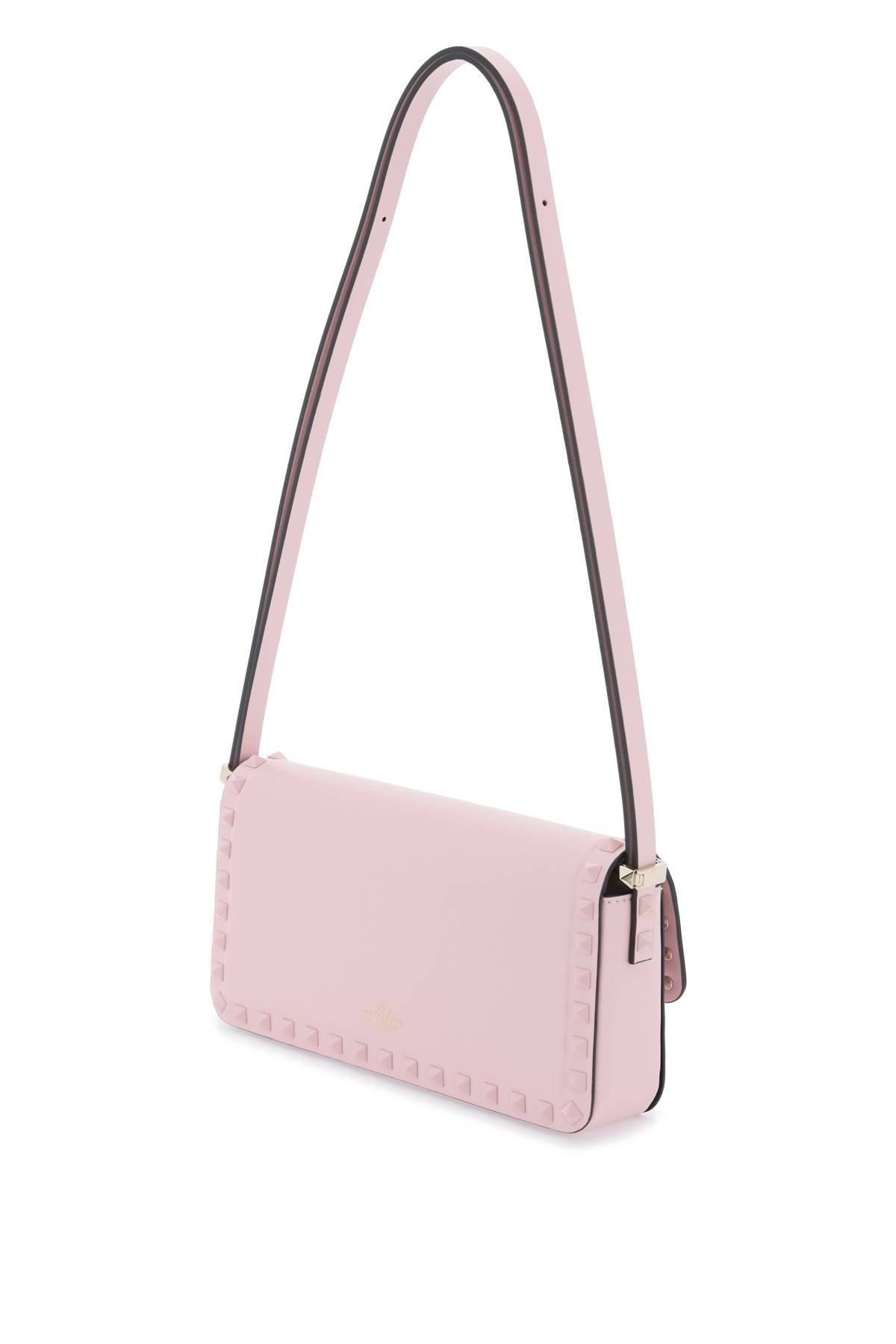 Shop Valentino Rockstud23 East-west Leather Shoulder Bag In Pink