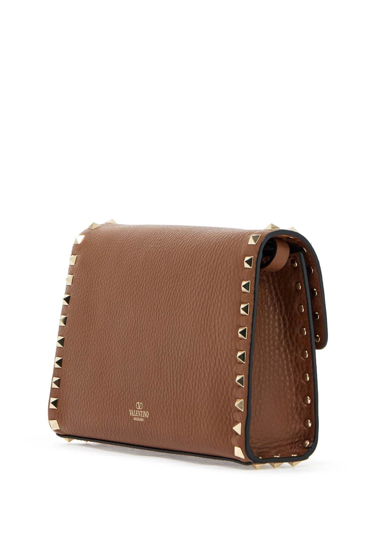 Shop Valentino Rockstud Small Crossbody Bag In Brown