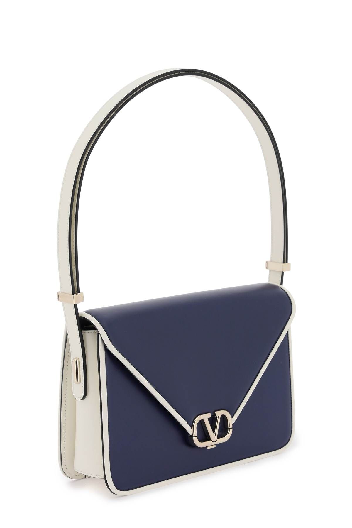 Shop Valentino 'letter Bag' Shoulder Bag In Blue
