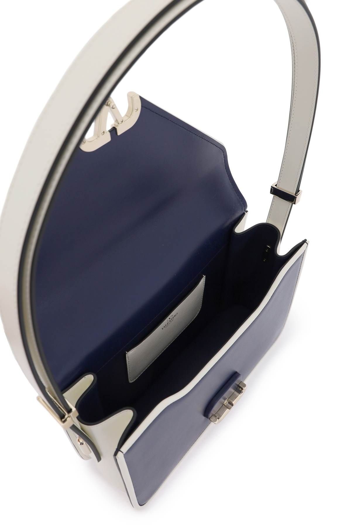 Shop Valentino 'letter Bag' Shoulder Bag In Blue