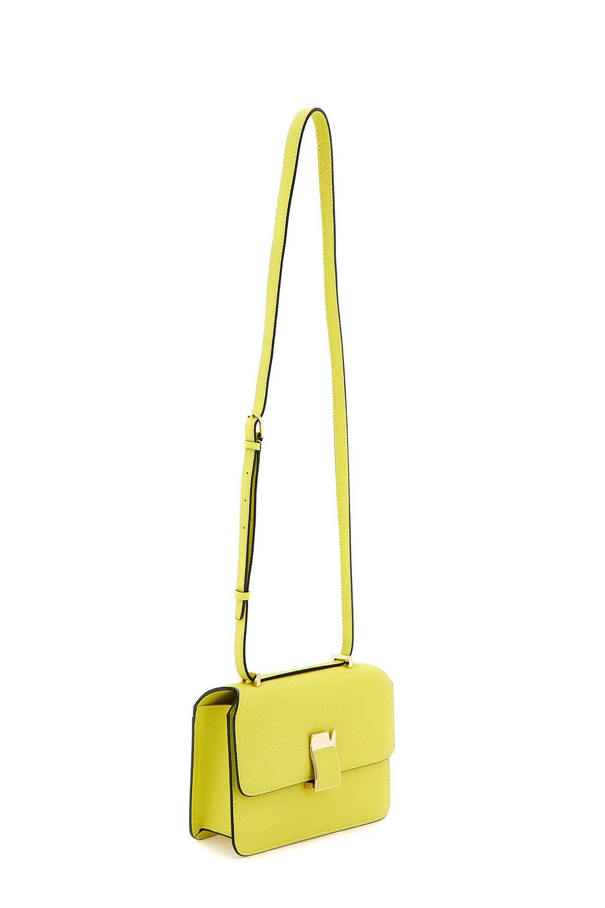 Shop Valextra 'nolo' Small Crossbody Bag In Yellow