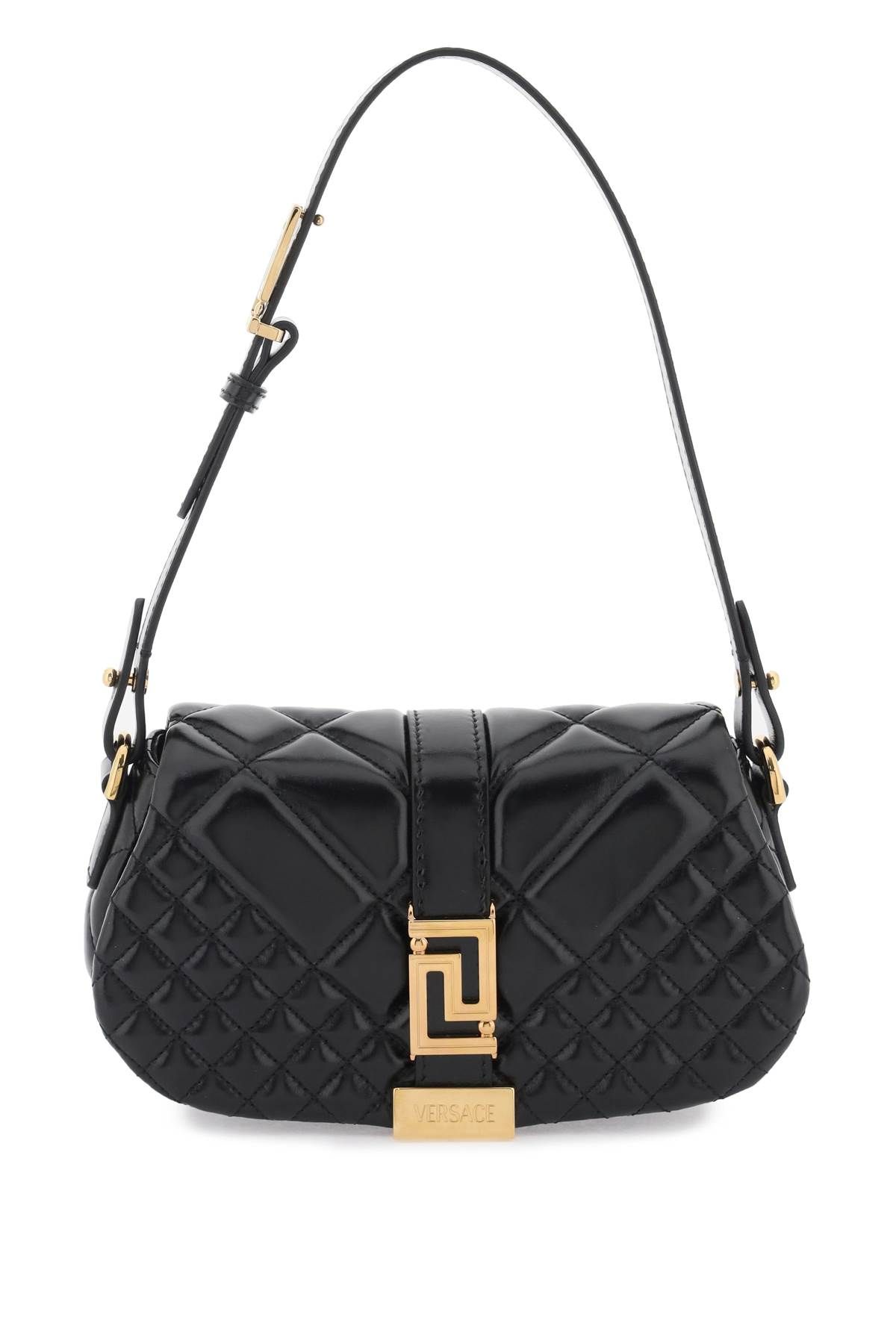 Shop Versace 'greca Goddess' Mini Bag In Black