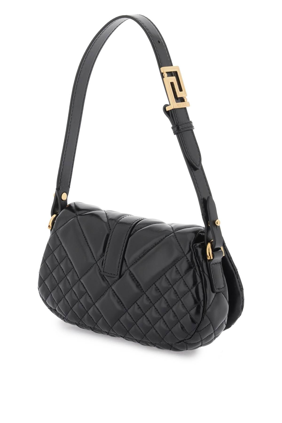 Shop Versace 'greca Goddess' Mini Bag In Black