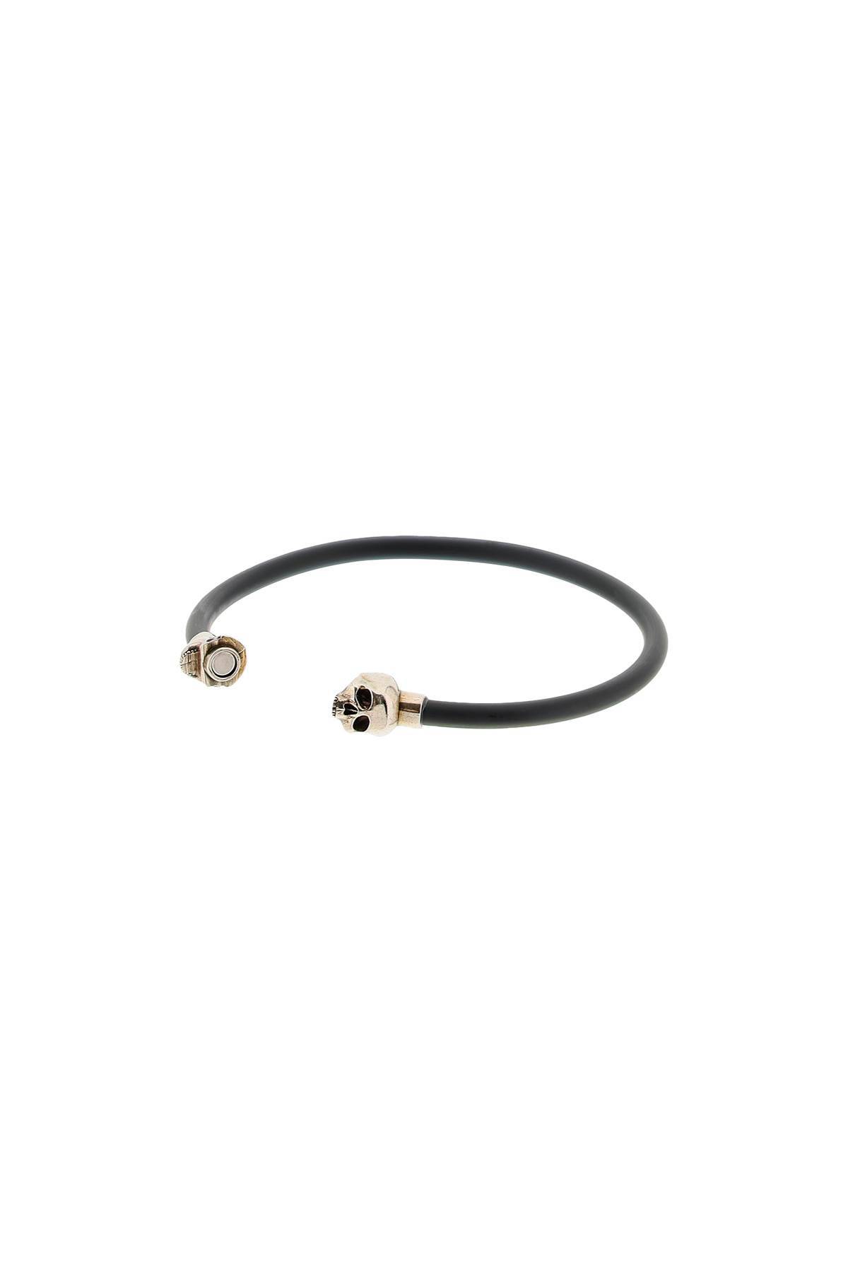 Shop Alexander Mcqueen Skull Rubber Bracelet In Black