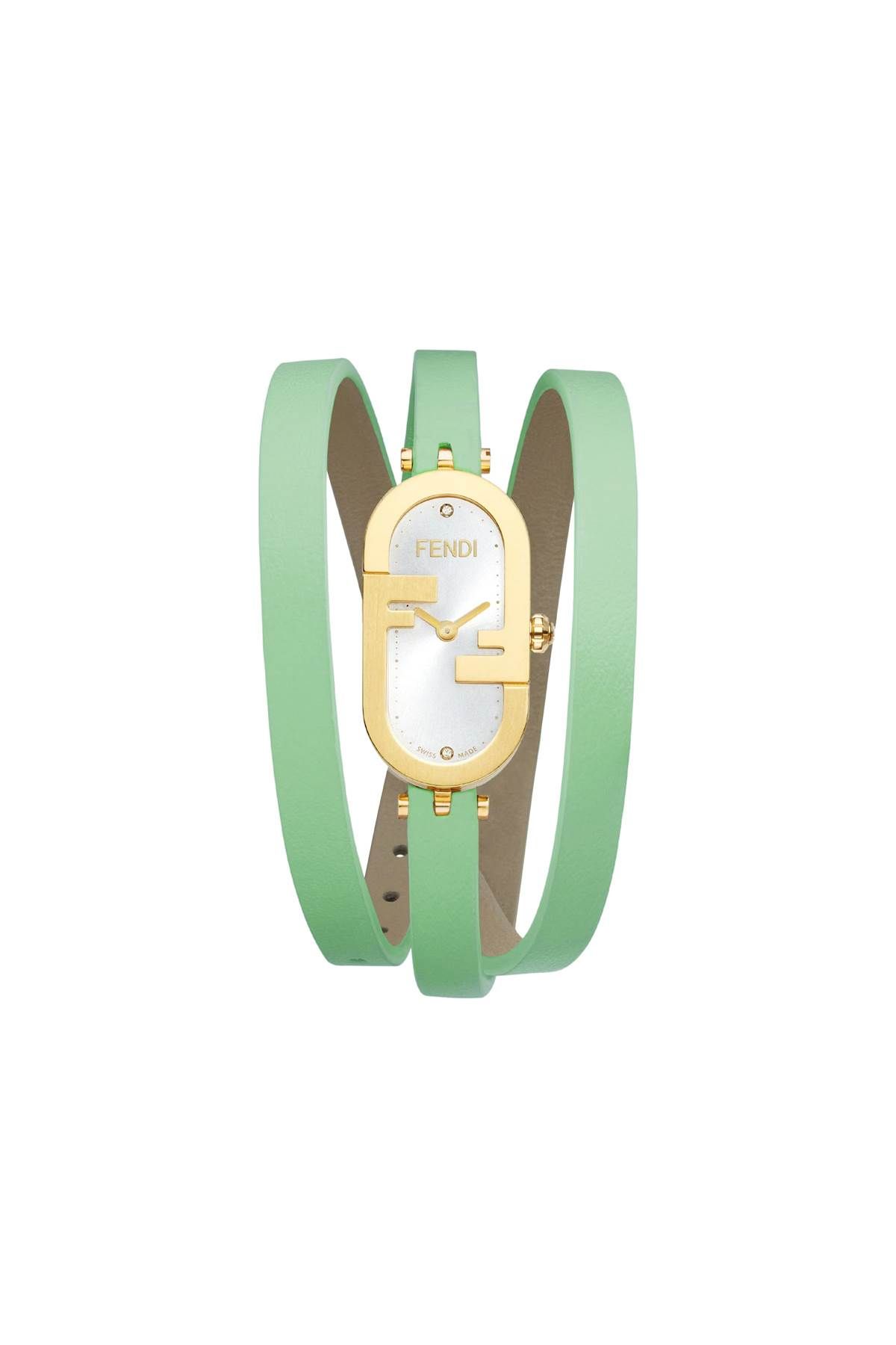 Fendi O'lock Vertical Watch In Green