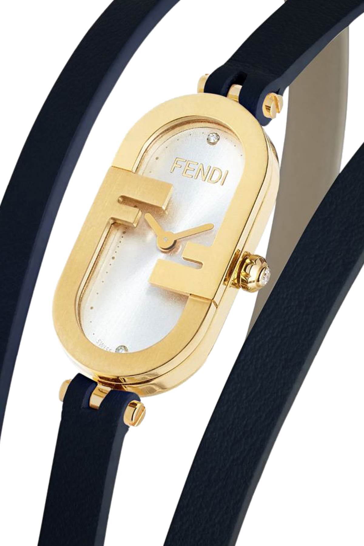 Shop Fendi O'lock Vertical Watch In Gold