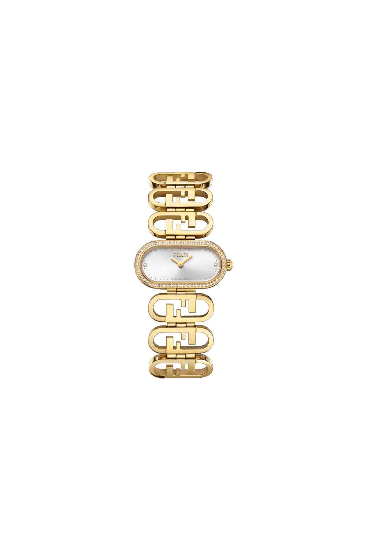 Fendi O'lock Horizontal Watch In Gold