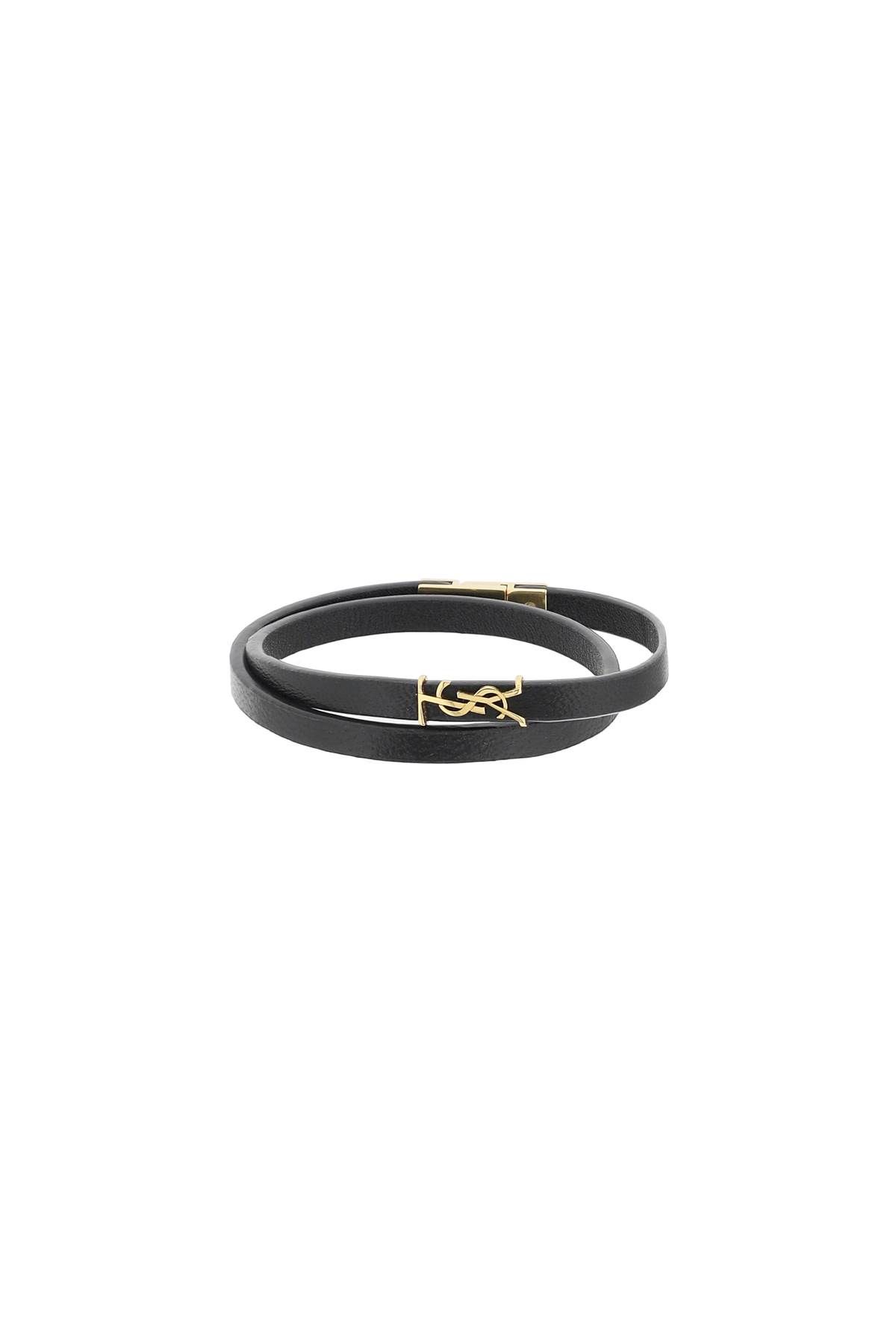 SAINT LAURENT CASSANDRE LEATHER BRACELET FOR 