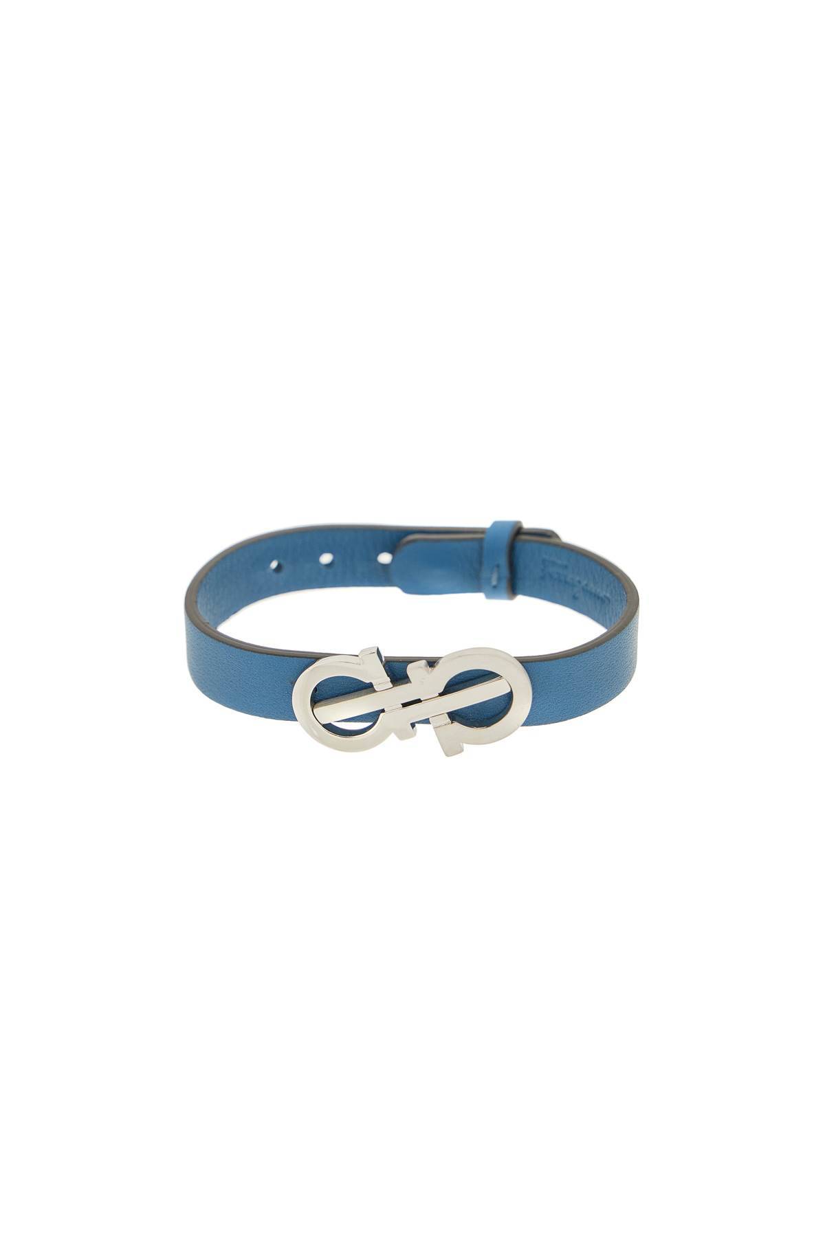 Ferragamo Gancini Bracelet In Silver,blue