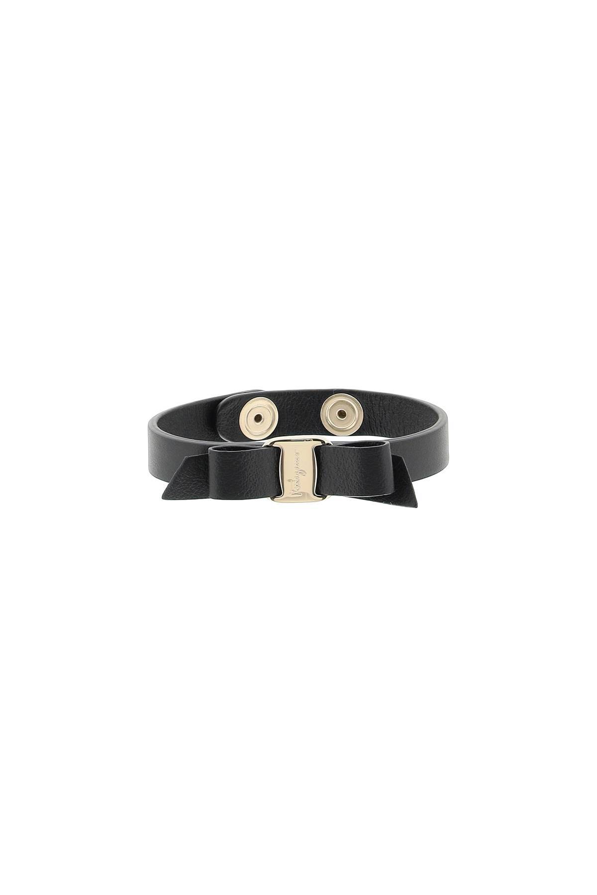 Shop Ferragamo Bracelet With Vara Bow In Black