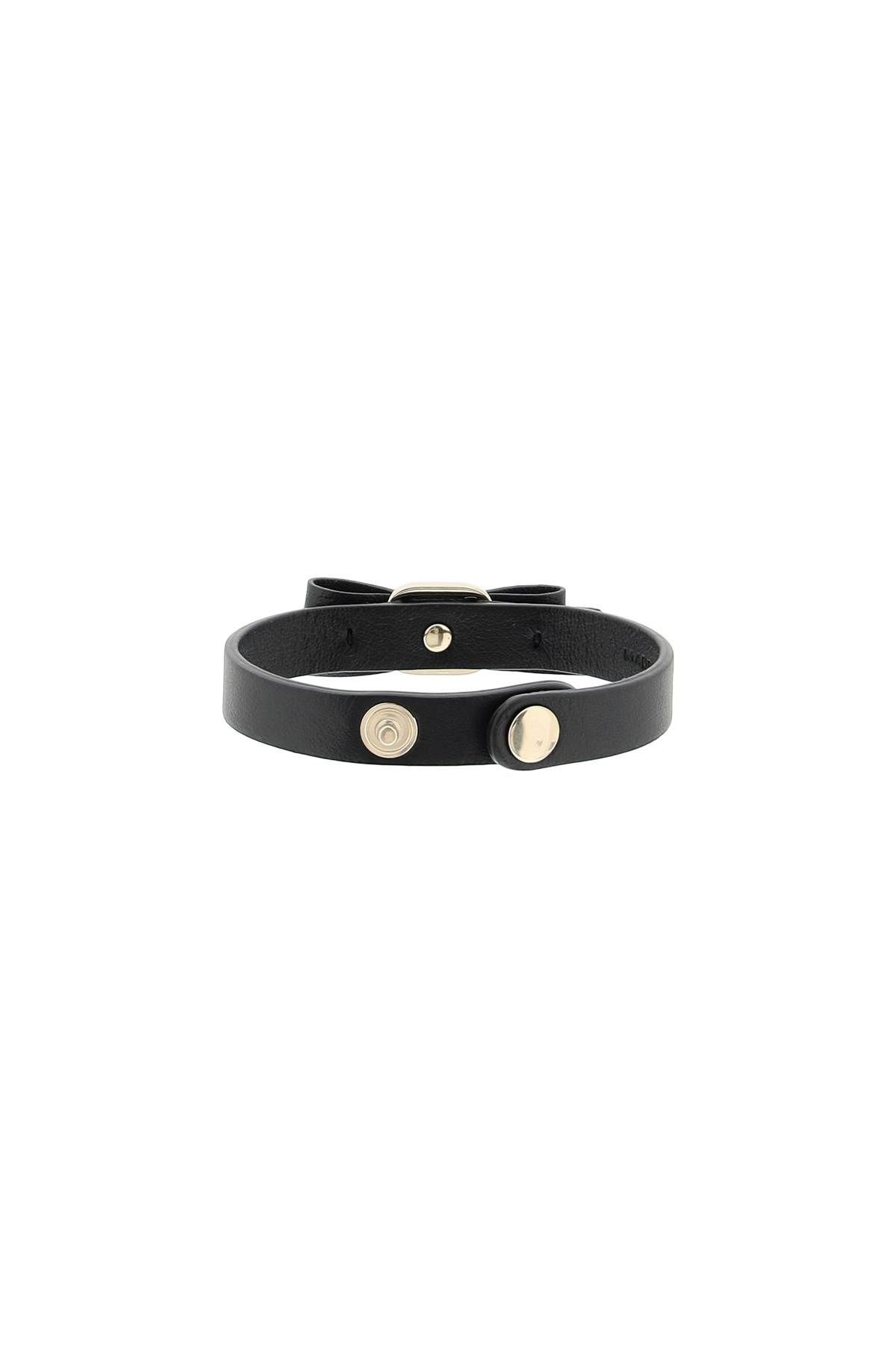 Shop Ferragamo Bracelet With Vara Bow In Black