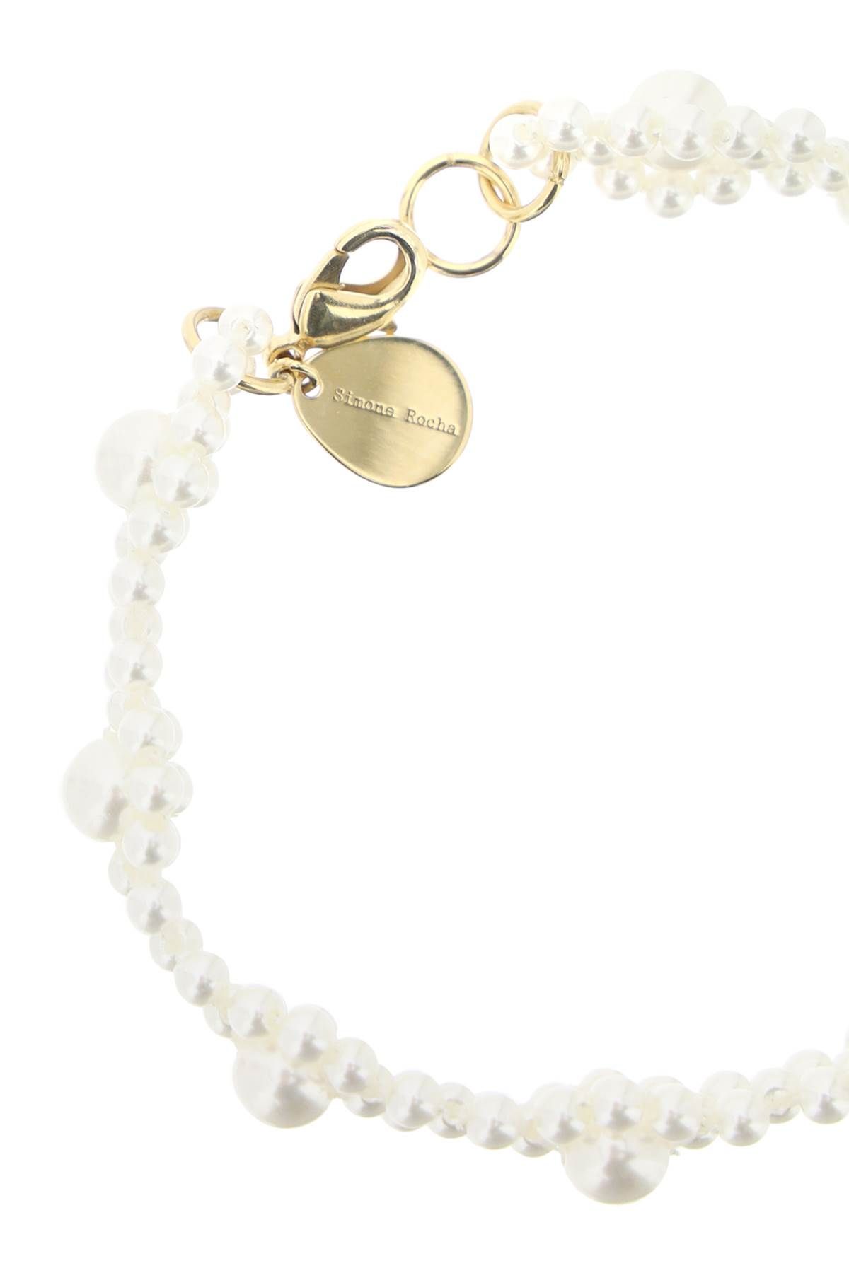 Shop Simone Rocha Bracelet With Daisy-shaped Beads In White