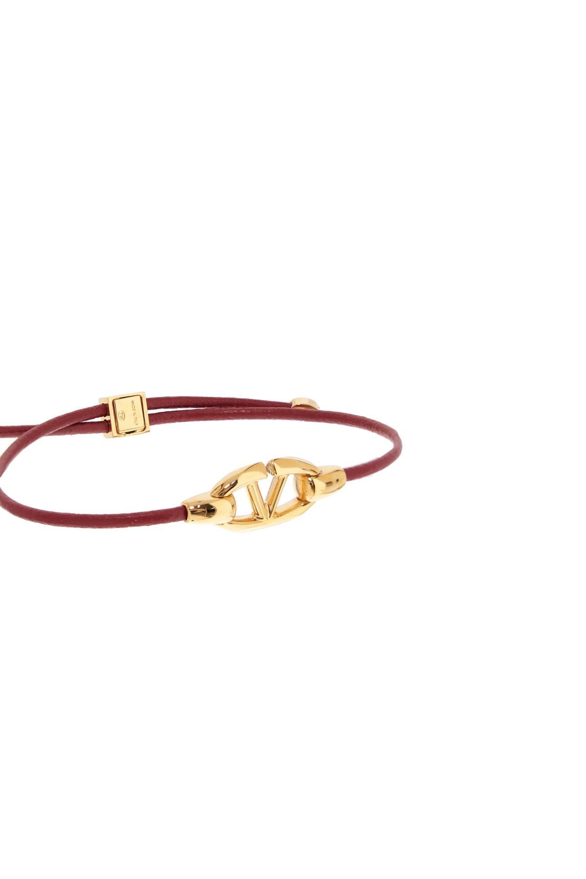 Shop Valentino Leather Vlogo Bracelet 'the Bold In Gold