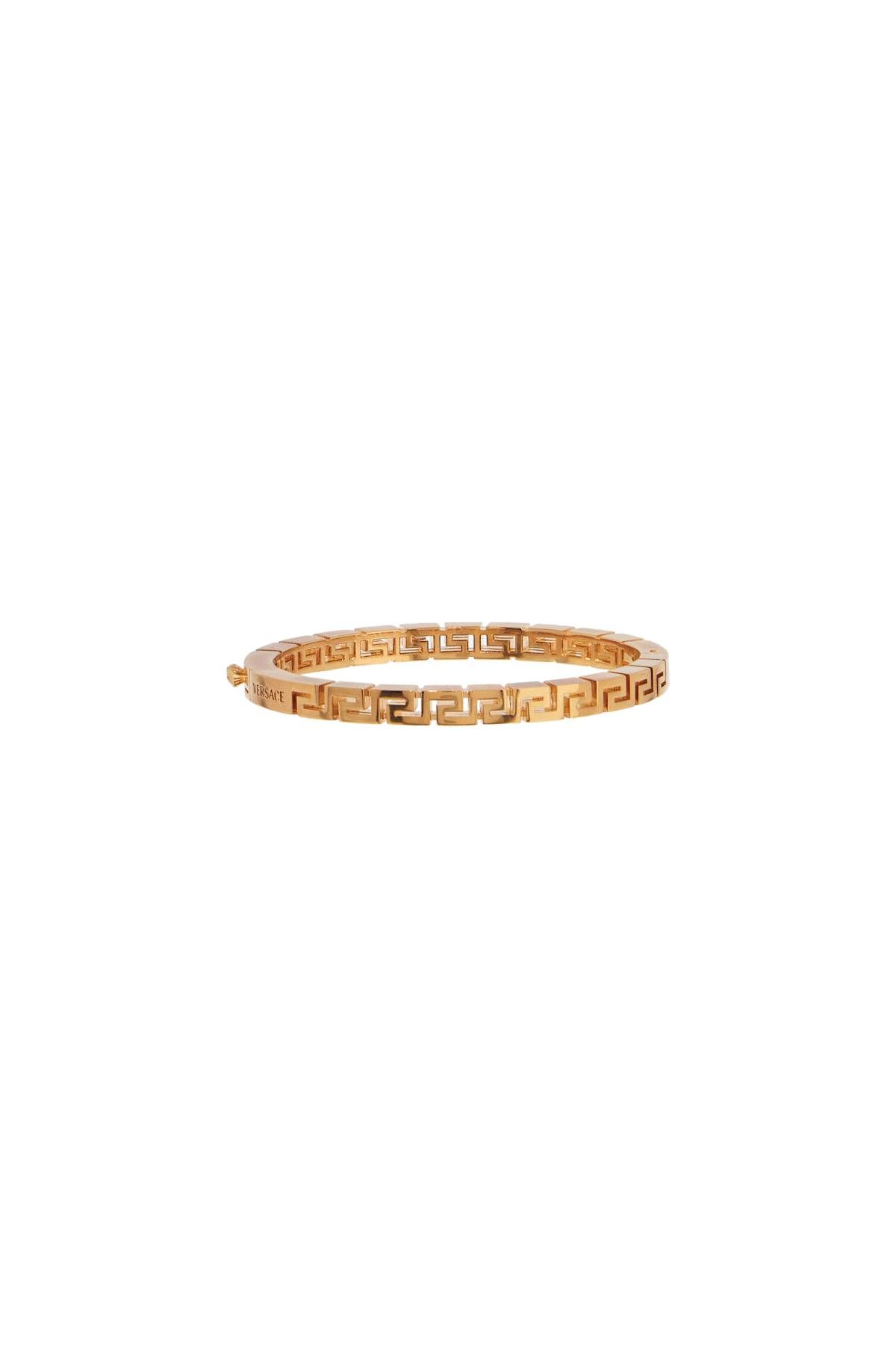 Shop Versace Greek Rigid Bracelet In Gold