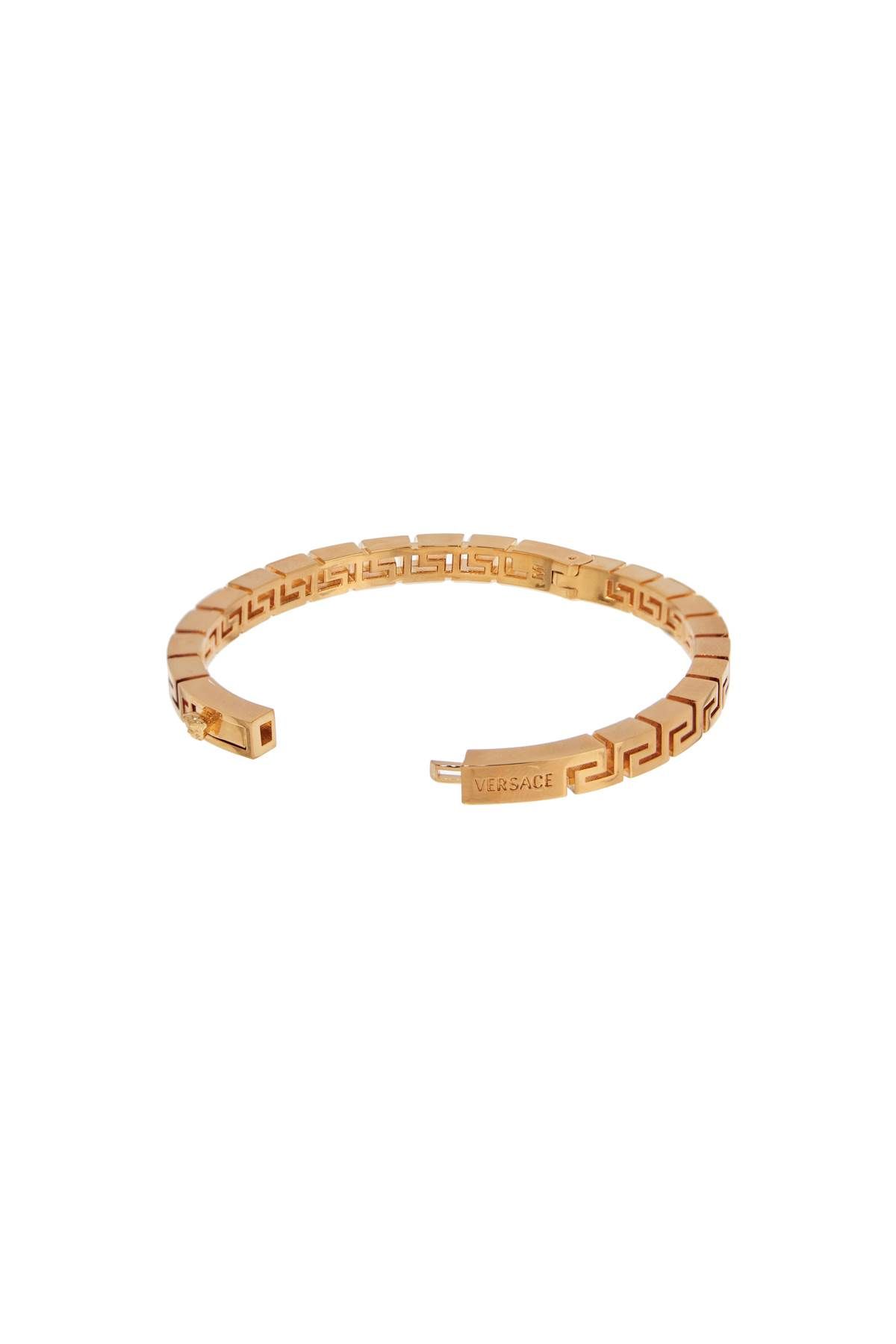 Shop Versace Greek Rigid Bracelet In Gold