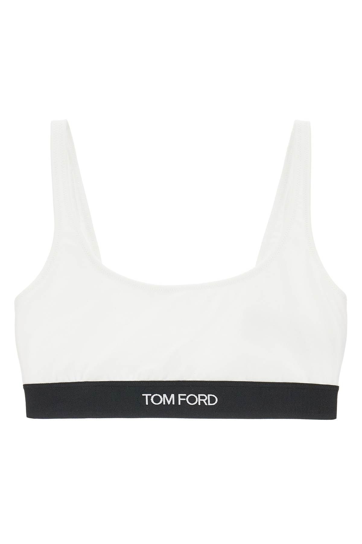 Shop Tom Ford Bralette With Logo Band In White