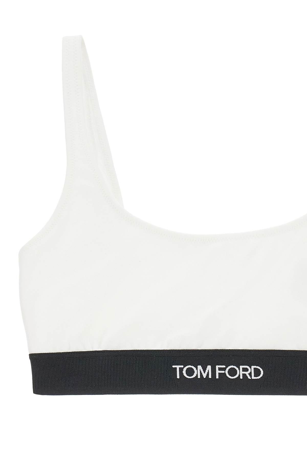 Shop Tom Ford Bralette With Logo Band In White