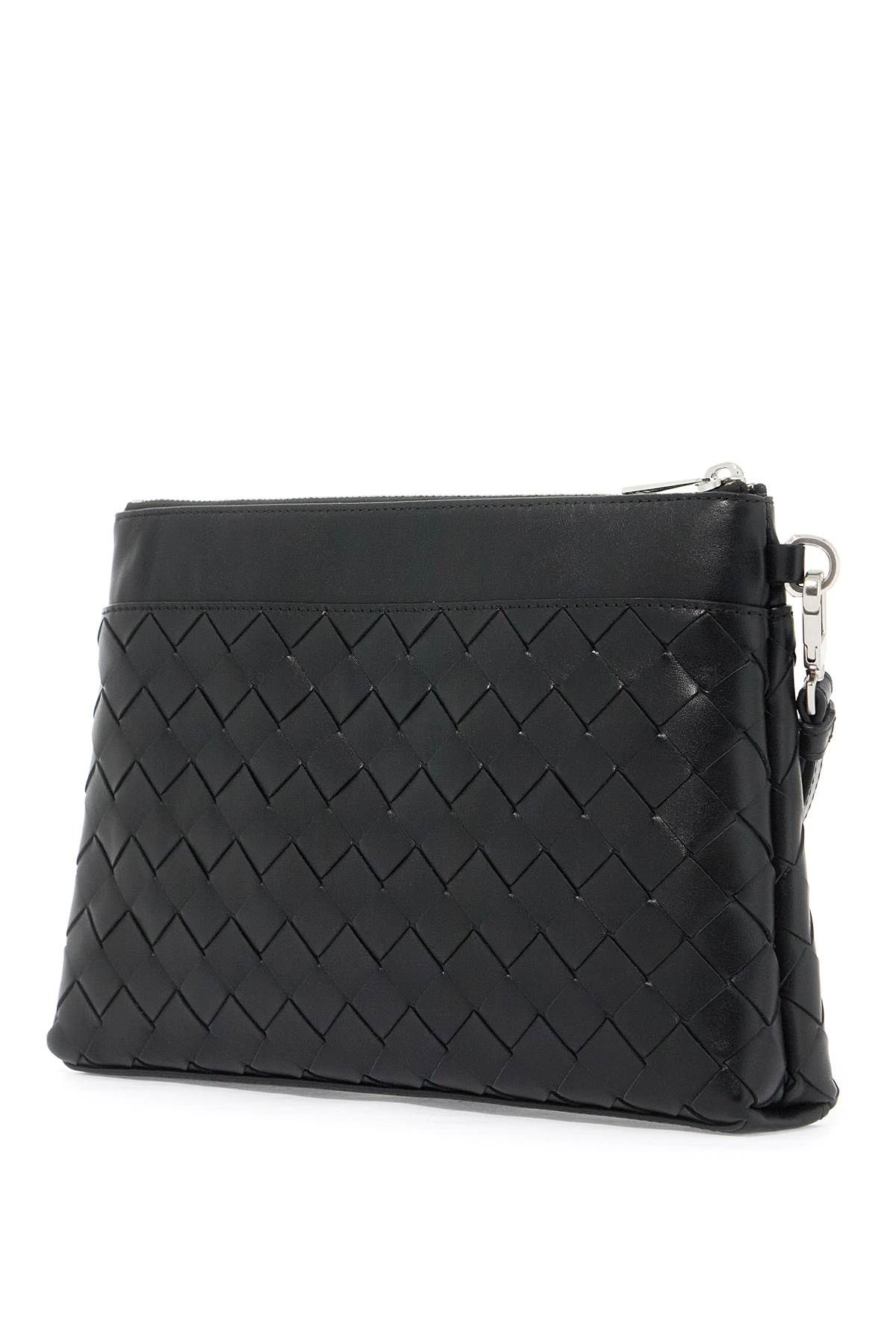 Shop Bottega Veneta Woven Prism Pouch In Black