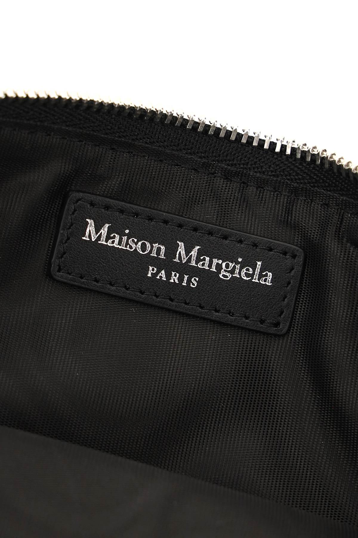 Shop Maison Margiela Grained Leather Small Pouch In Black