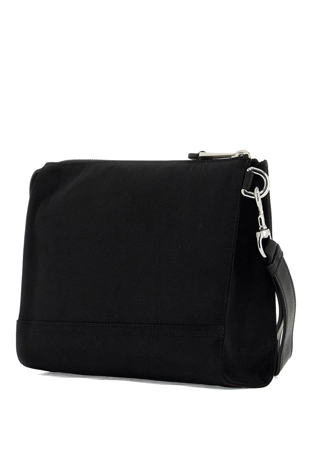 Shop Moschino Nylon Logo Pouch With Zip In Black