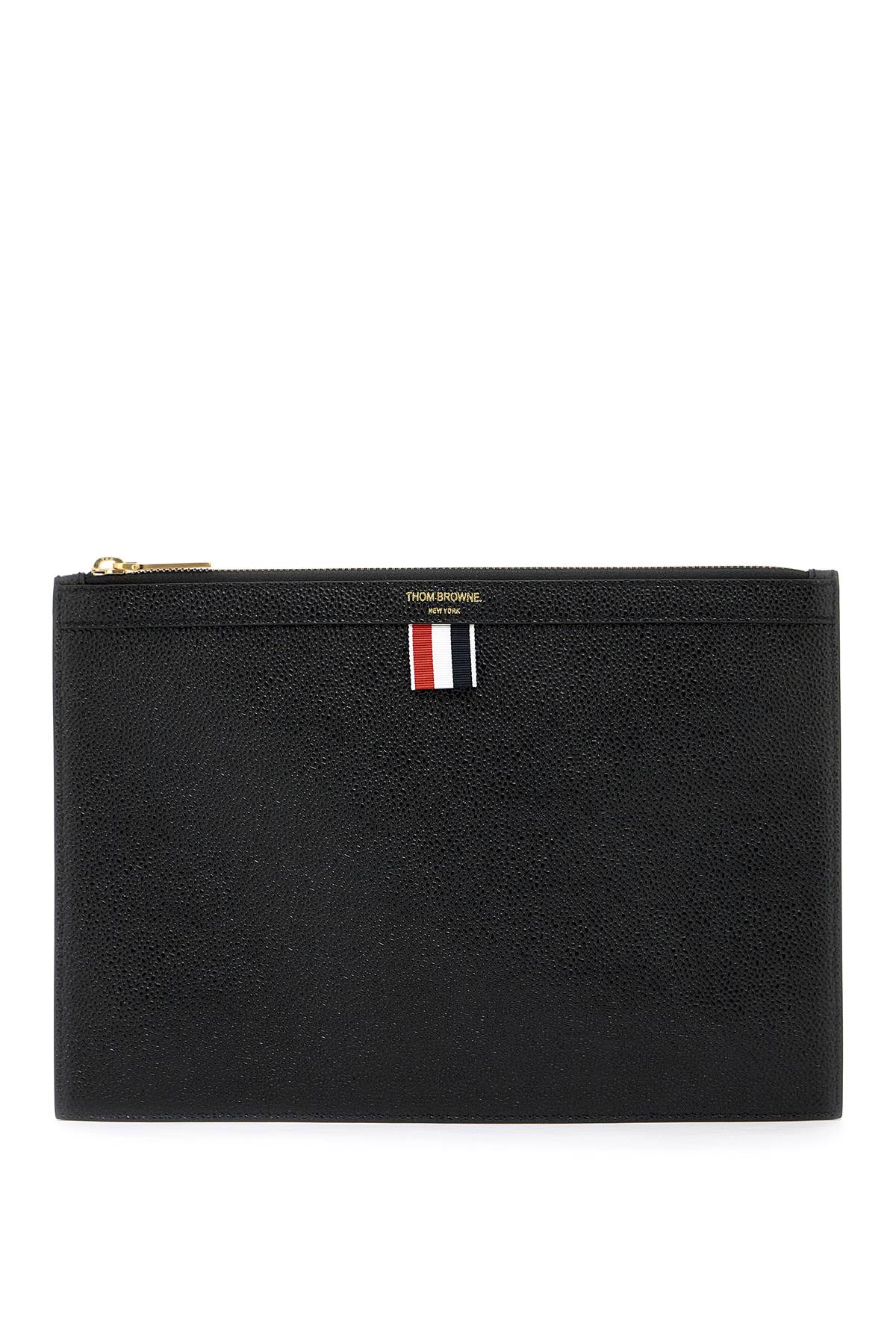 Shop Thom Browne Leather Small Document Holder In Black