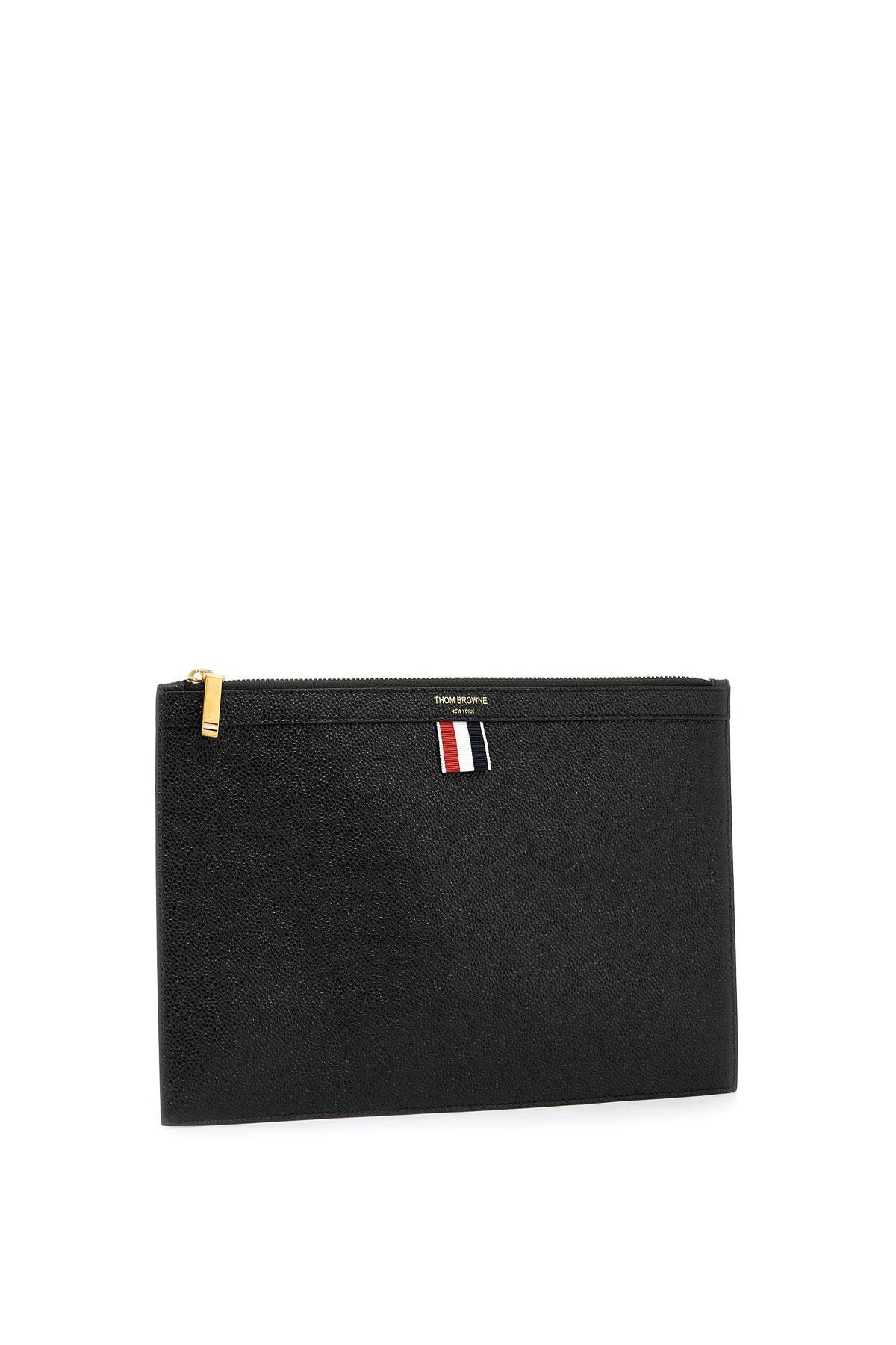 Shop Thom Browne Leather Small Document Holder In Black