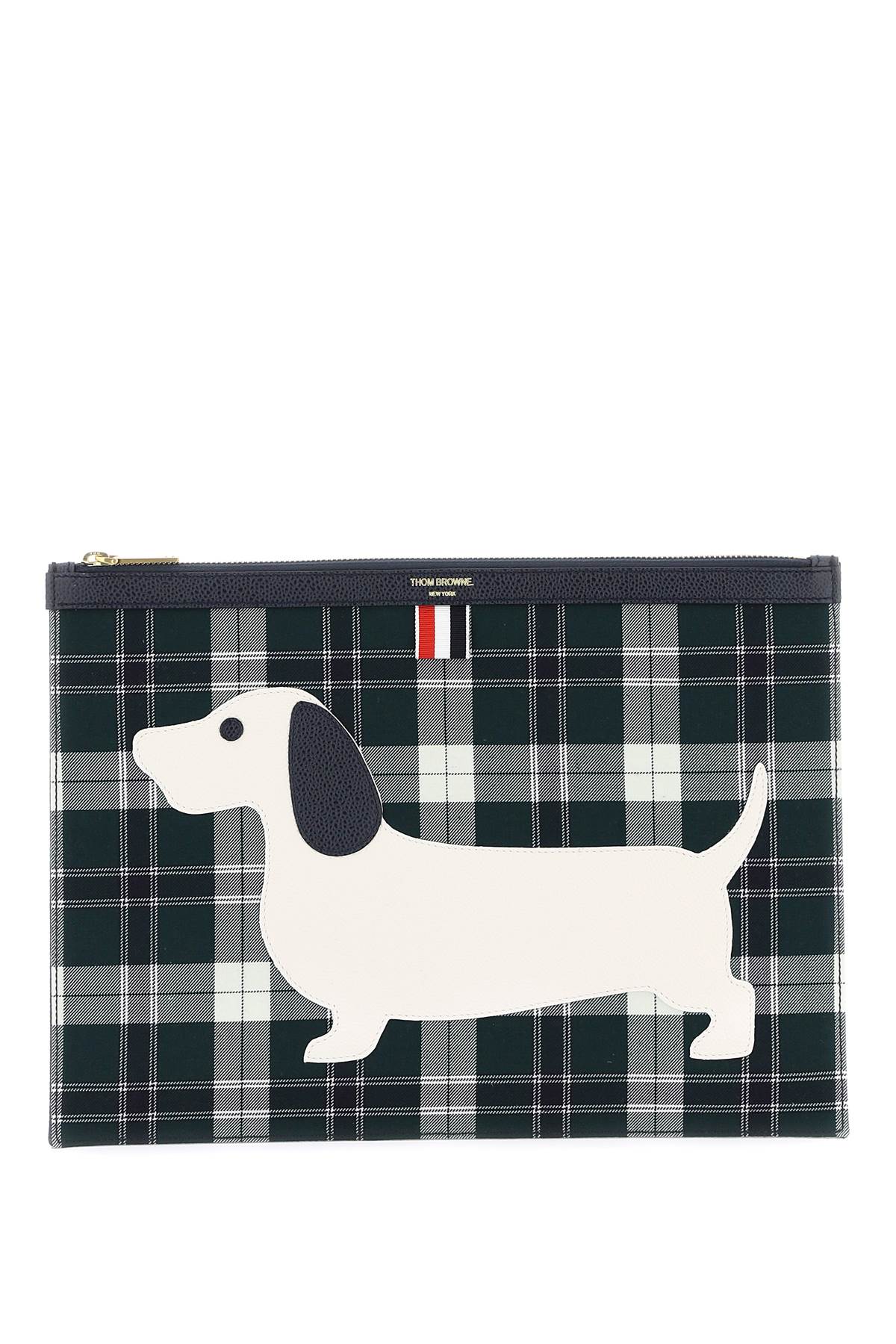 Thom Browne Hector Document Holder In Green,blue