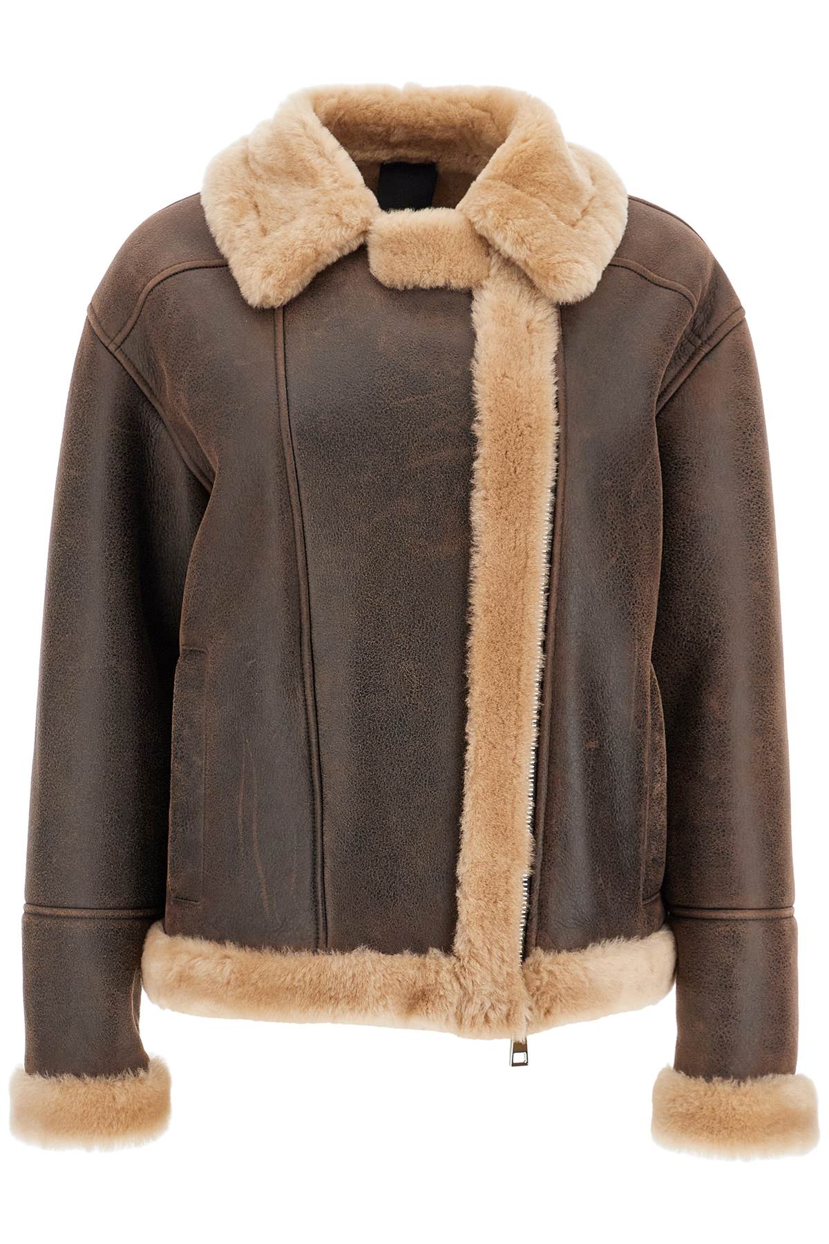 Shop Blancha Shearling Jacket In Brown